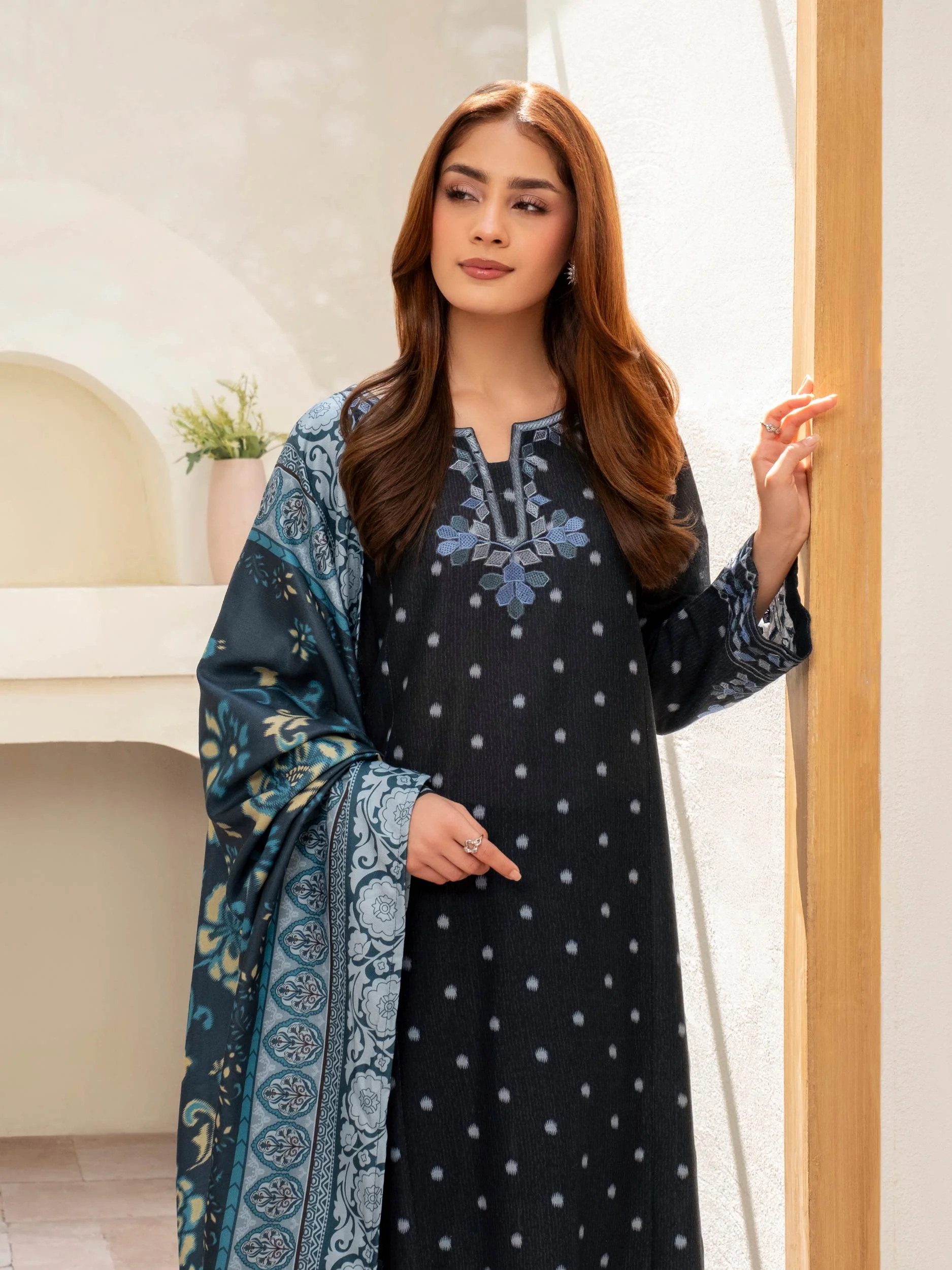3 Piece Khaddar Suit-Embroidered (Unstitched) - Image 5