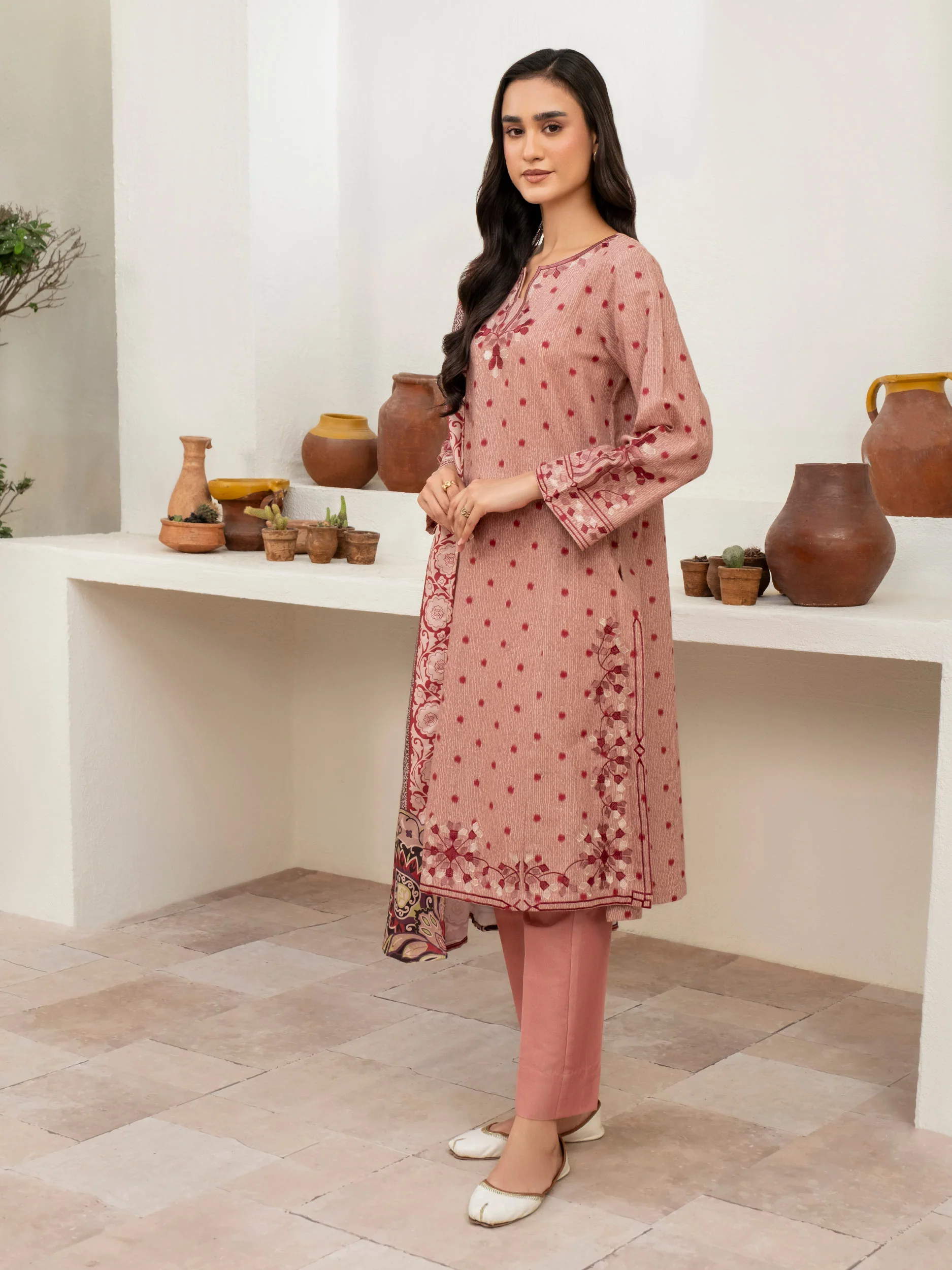 3 Piece Khaddar Suit-Embroidered (Unstitched) - Image 3