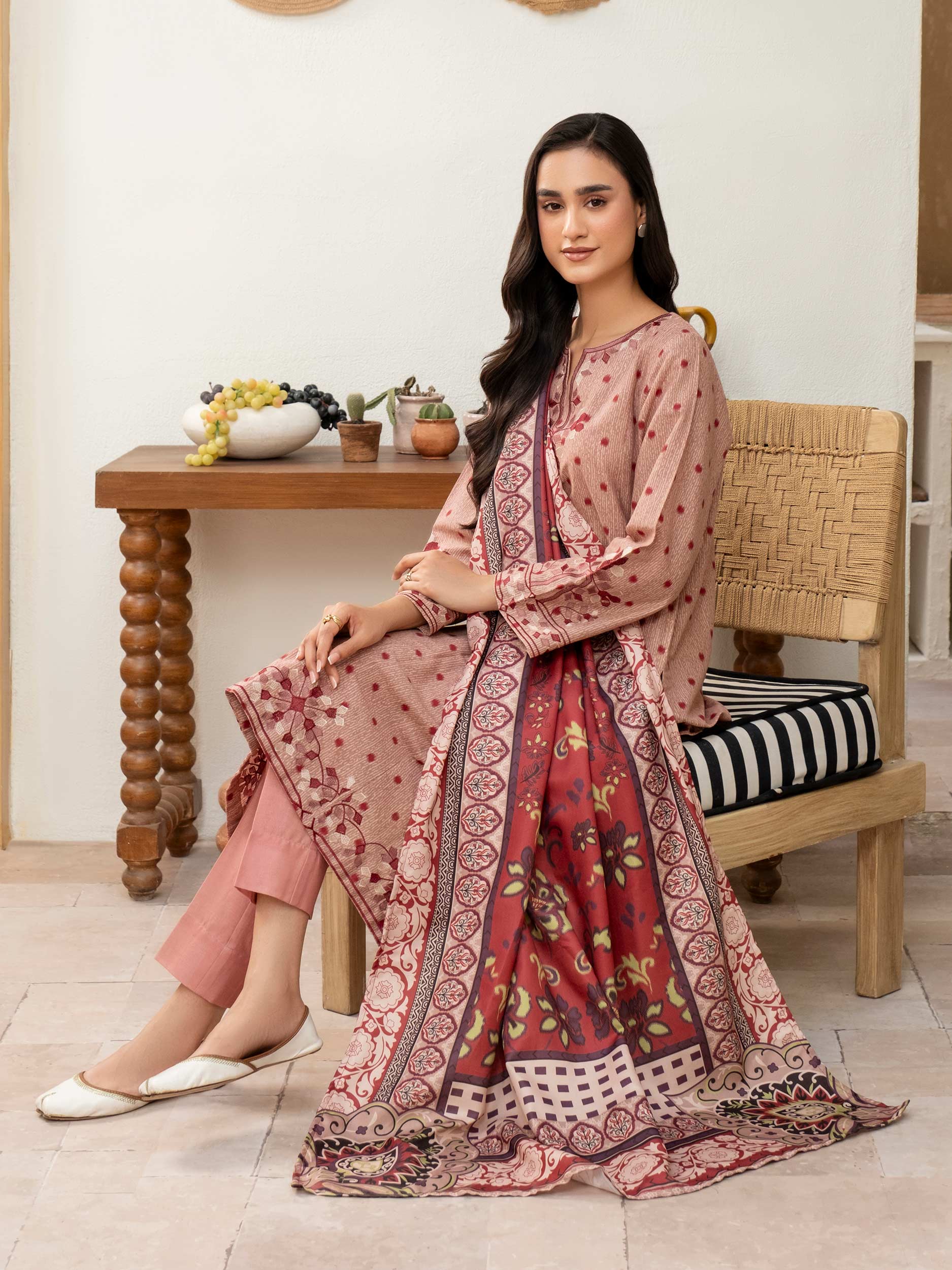3 Piece Khaddar Suit-Embroidered (Unstitched) - Image 5