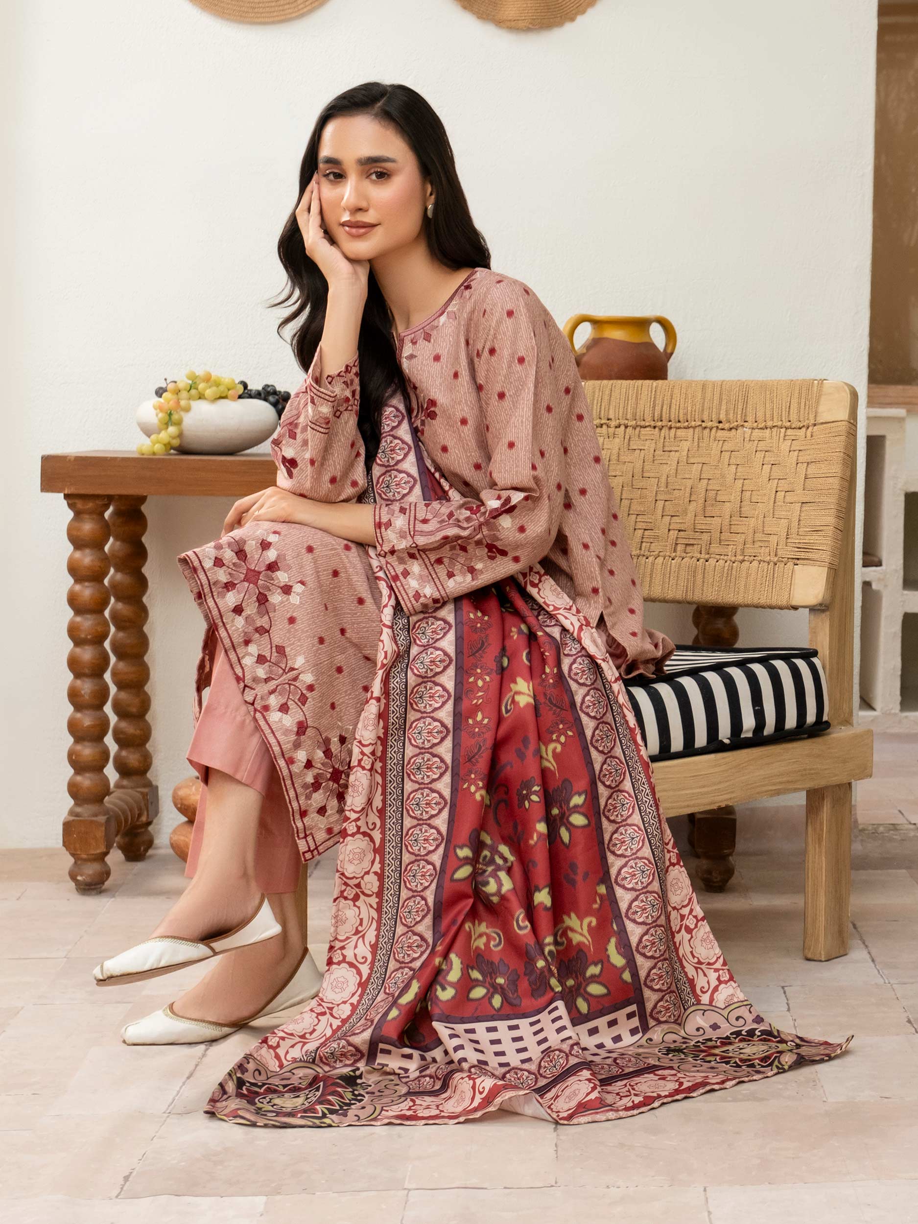 3 Piece Khaddar Suit-Embroidered (Unstitched) - Image 6
