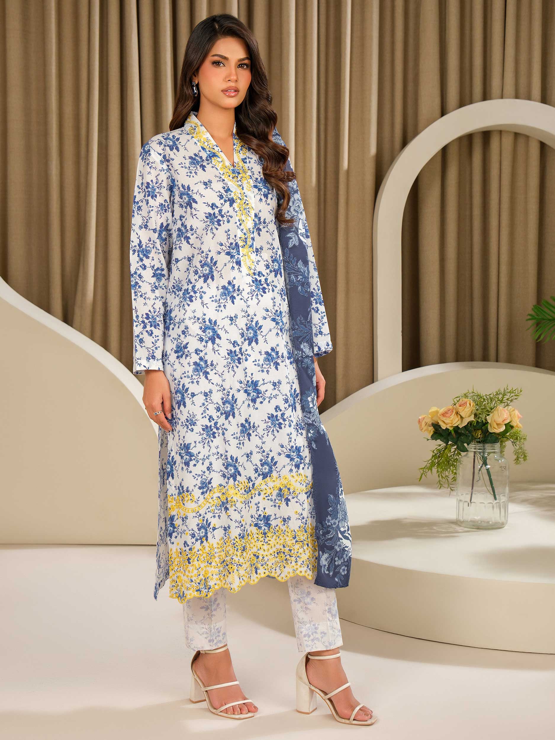 3 Piece Lawn Suit-Embroidered (Unstitched) - Image 3