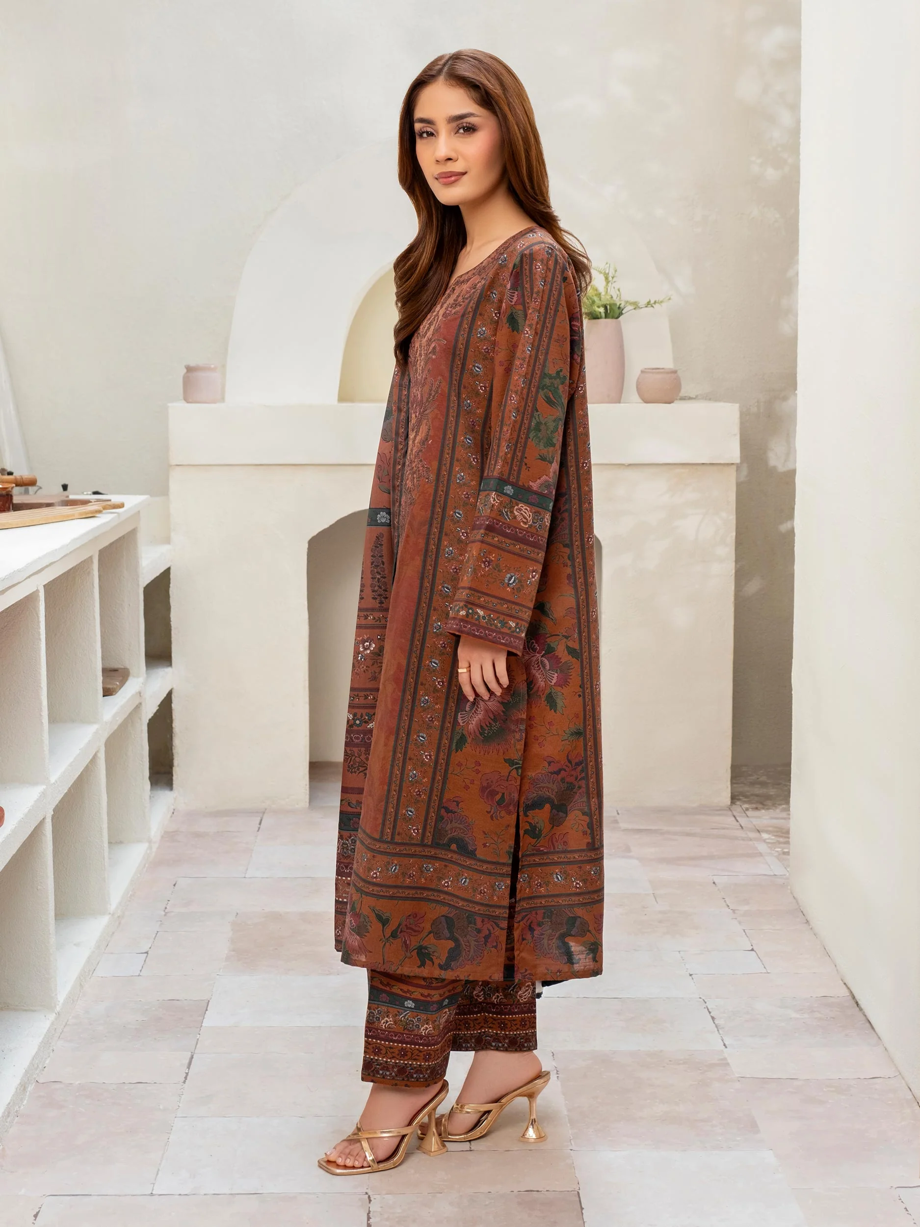 3 Piece Khaddar Suit-Embroidered (Unstitched) - Image 3