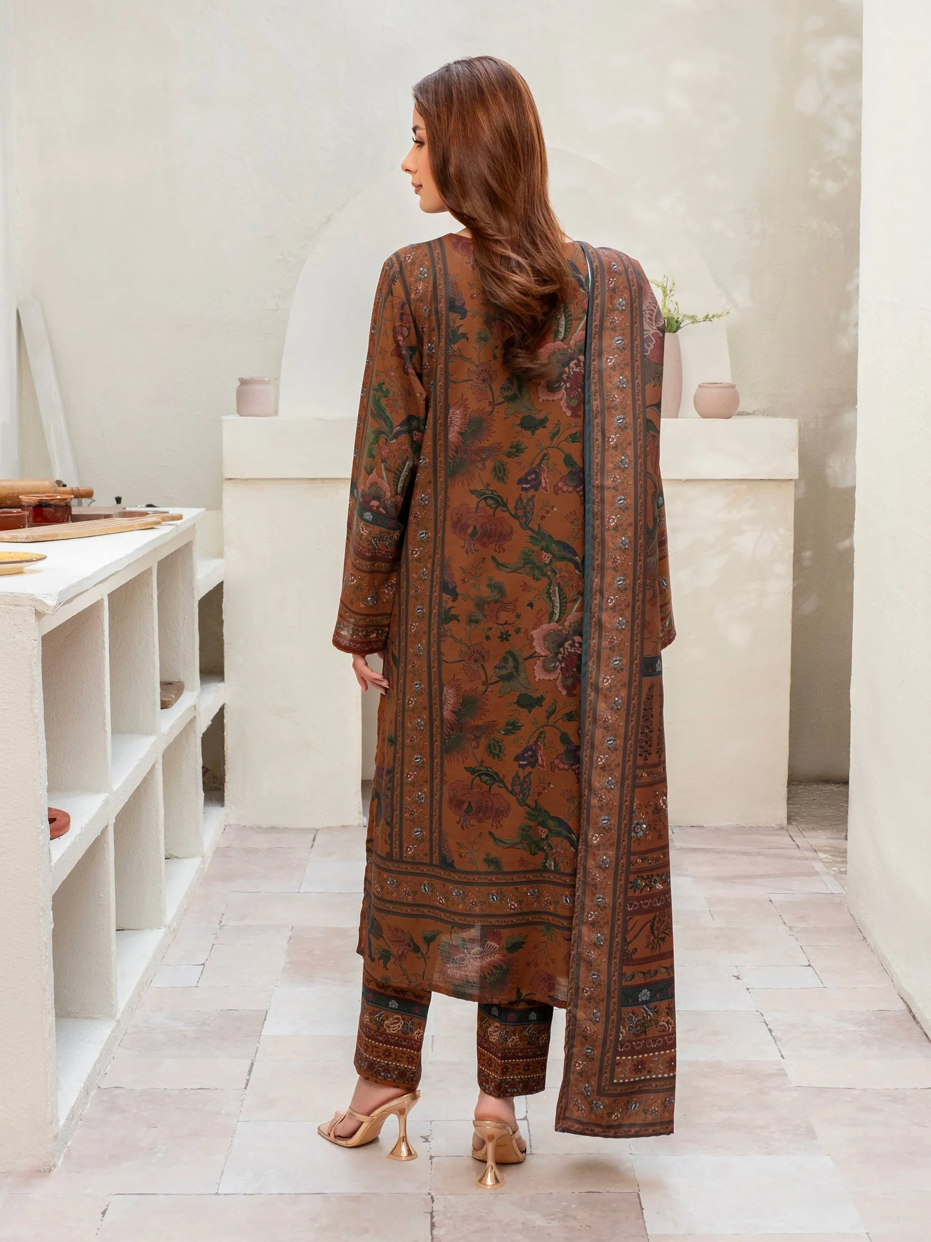 3 Piece Khaddar Suit-Embroidered (Unstitched) - Image 4
