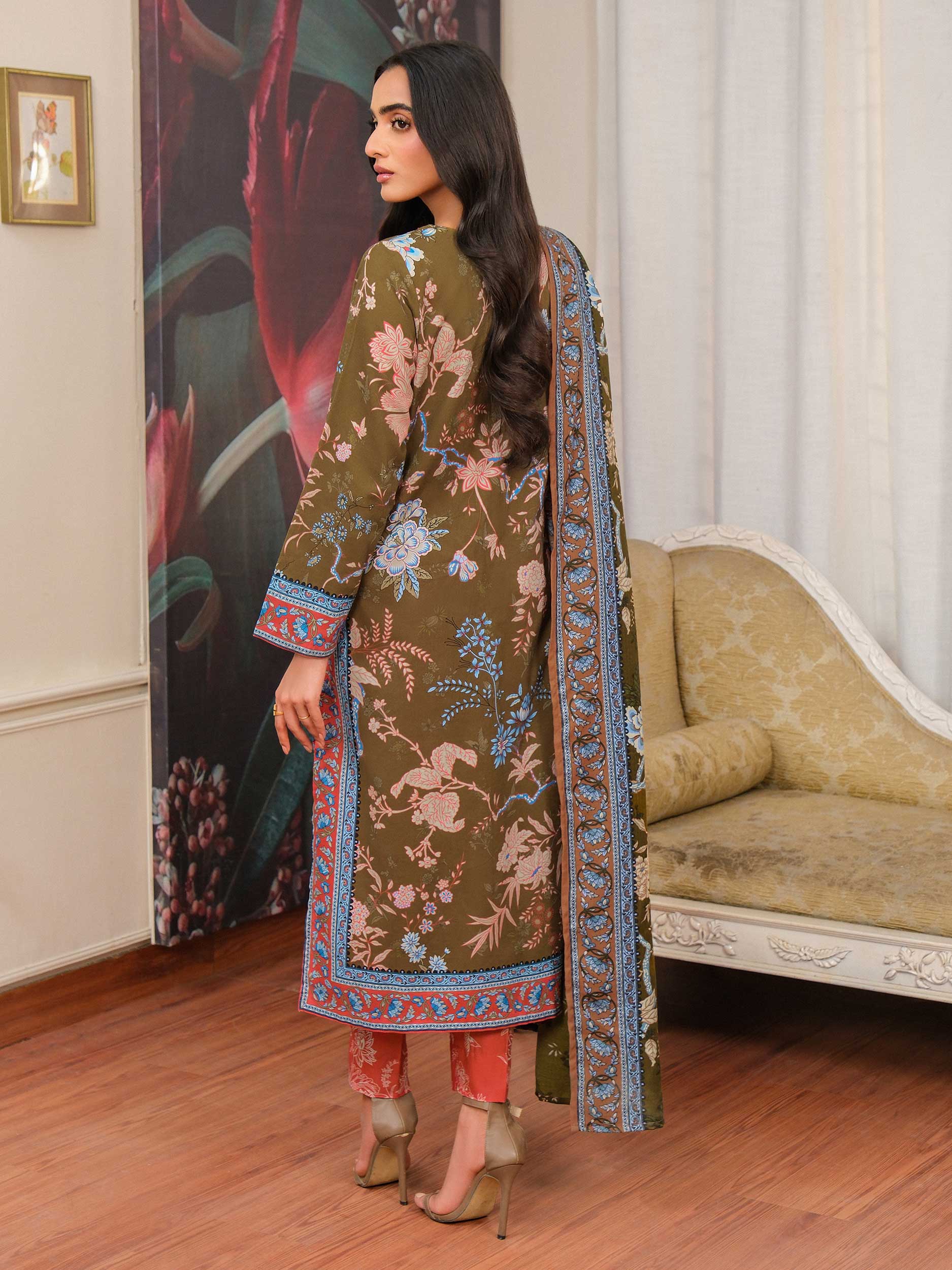3 Piece Khaddar Suit-Embroidered (Unstitched) - Image 4
