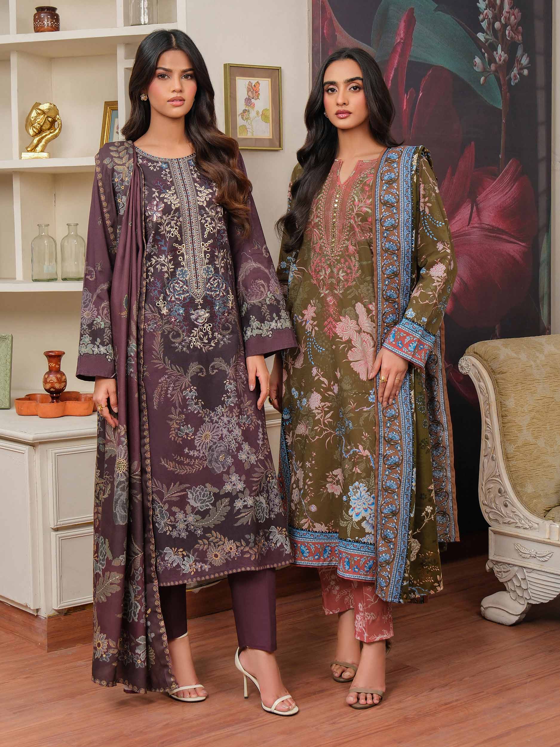 3 Piece Khaddar Suit-Embroidered (Unstitched) - Image 8