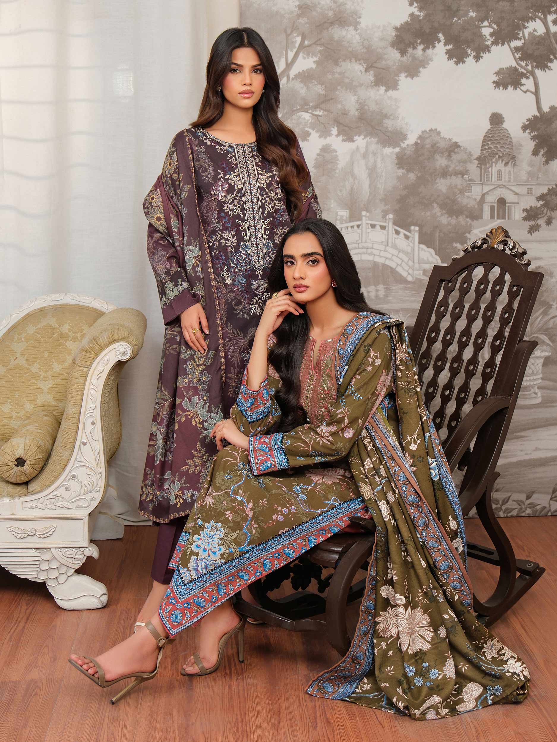 3 Piece Khaddar Suit-Embroidered (Unstitched) - Image 9