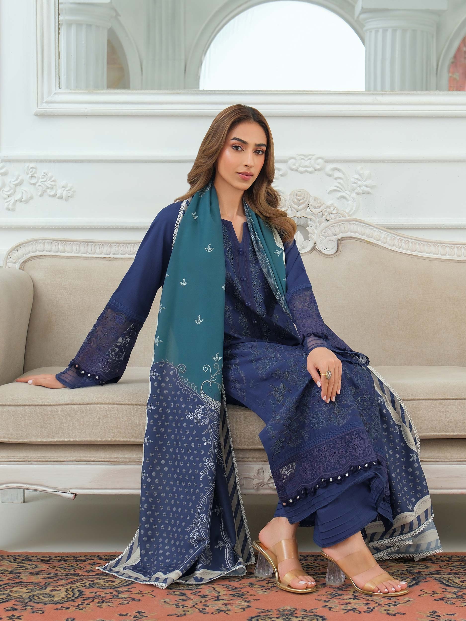 3 Piece Khaddar Suit-Embroidered (Unstitched) - Image 7