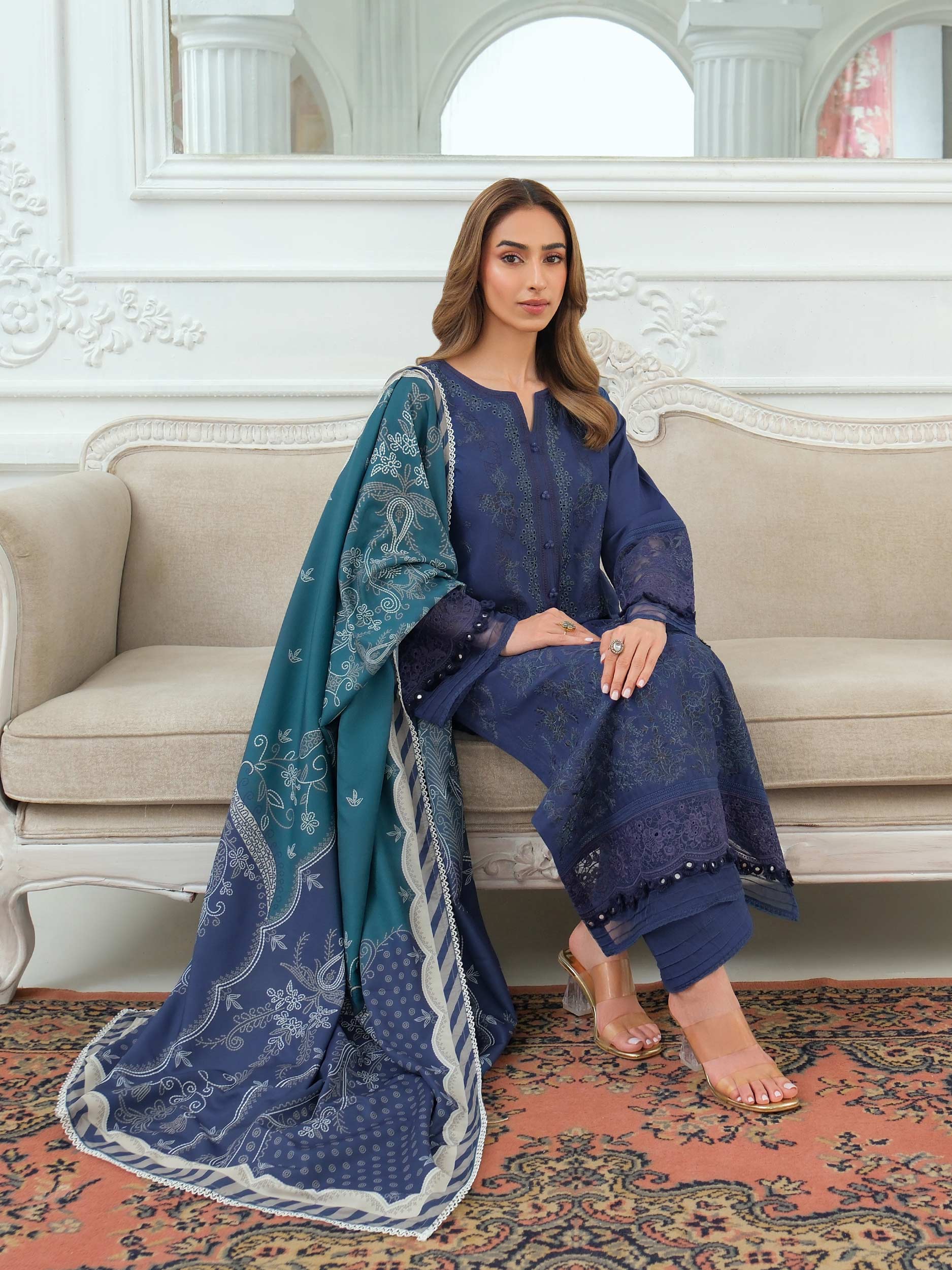 3 Piece Khaddar Suit-Embroidered (Unstitched) - Image 8