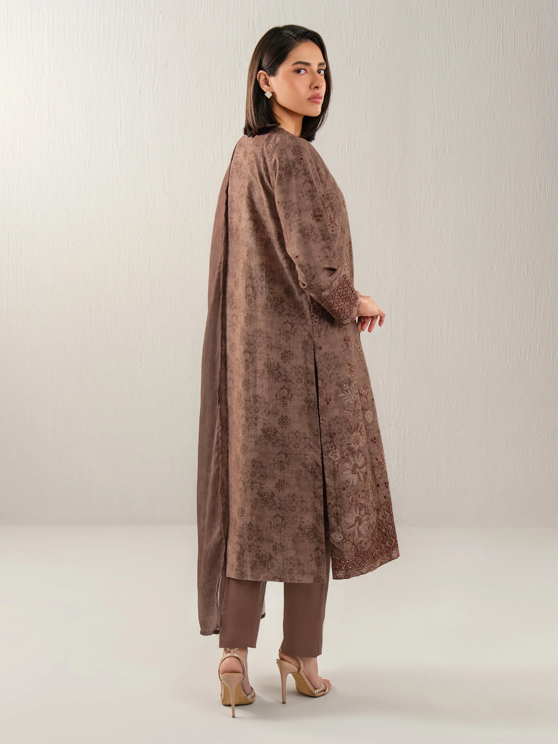 3 Piece Khaddar Suit-Embroidered (Unstitched) - Image 4