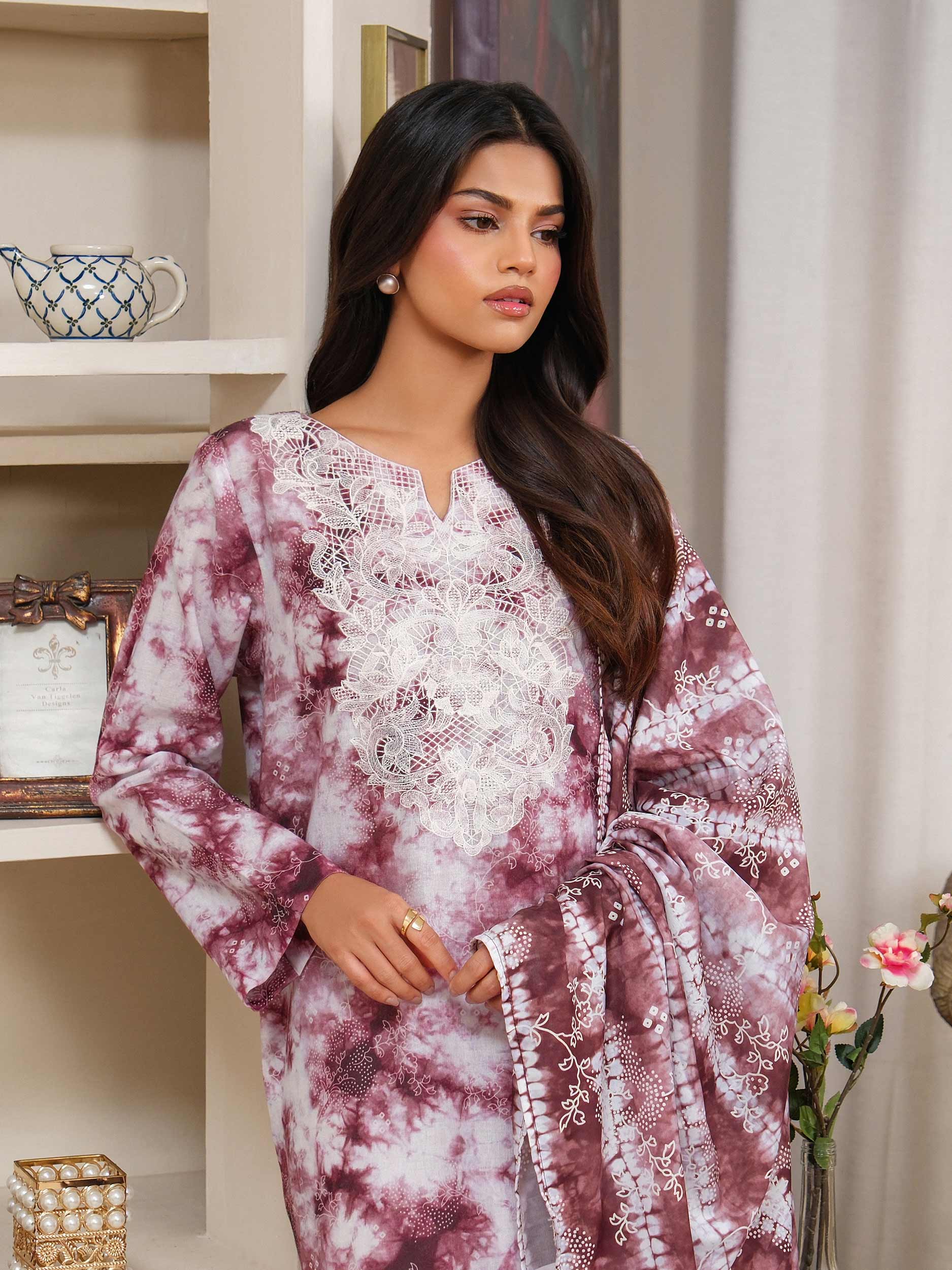 3 Piece Khaddar Suit-Embroidered (Unstitched) - Image 6