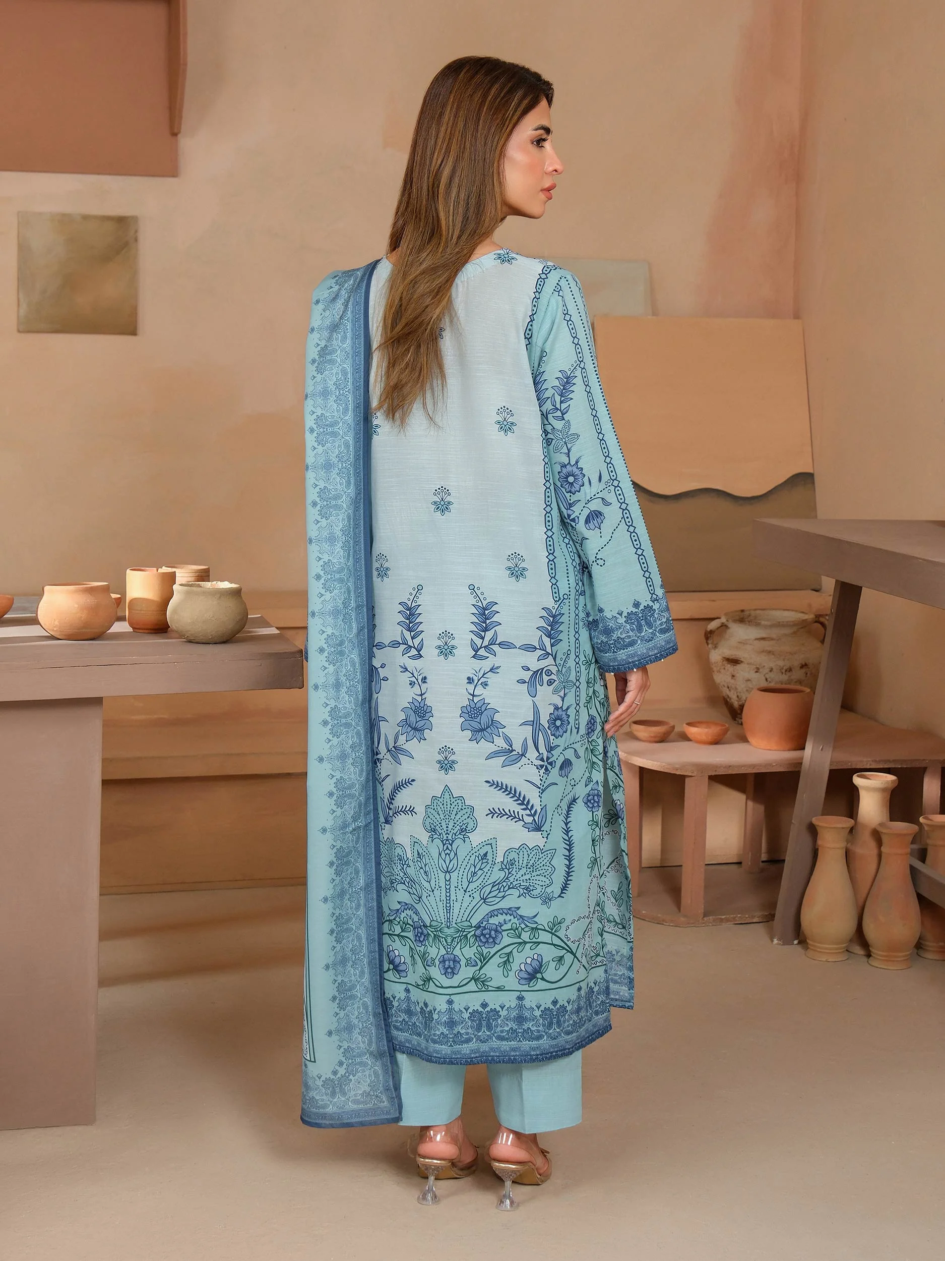 3 Piece Khaddar Suit-Embroidered (Unstitched) - Image 4
