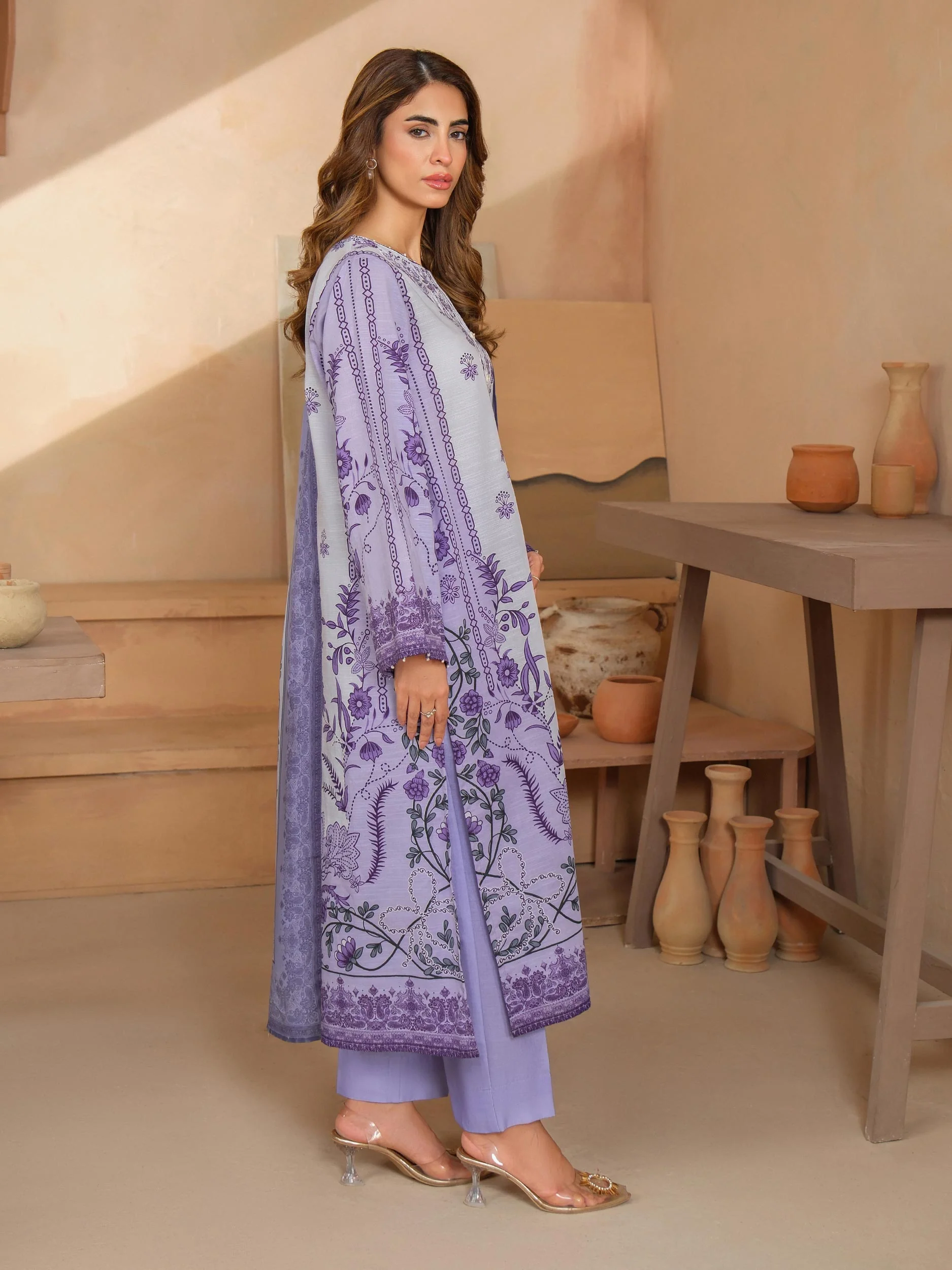 3 Piece Khaddar Suit-Embroidered (Unstitched) - Image 3