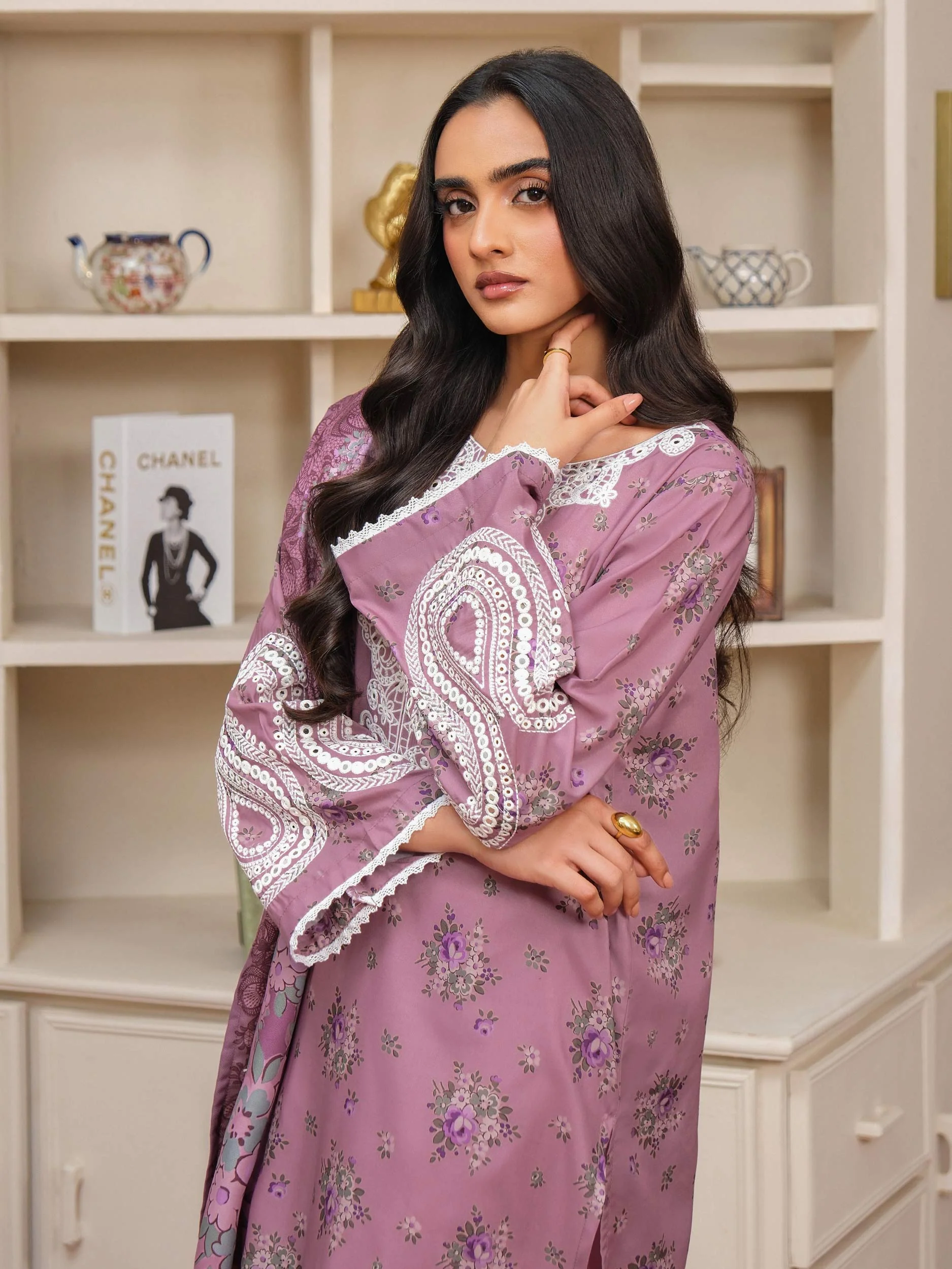 3 Piece Khaddar Suit-Embroidered (Unstitched) - Image 2