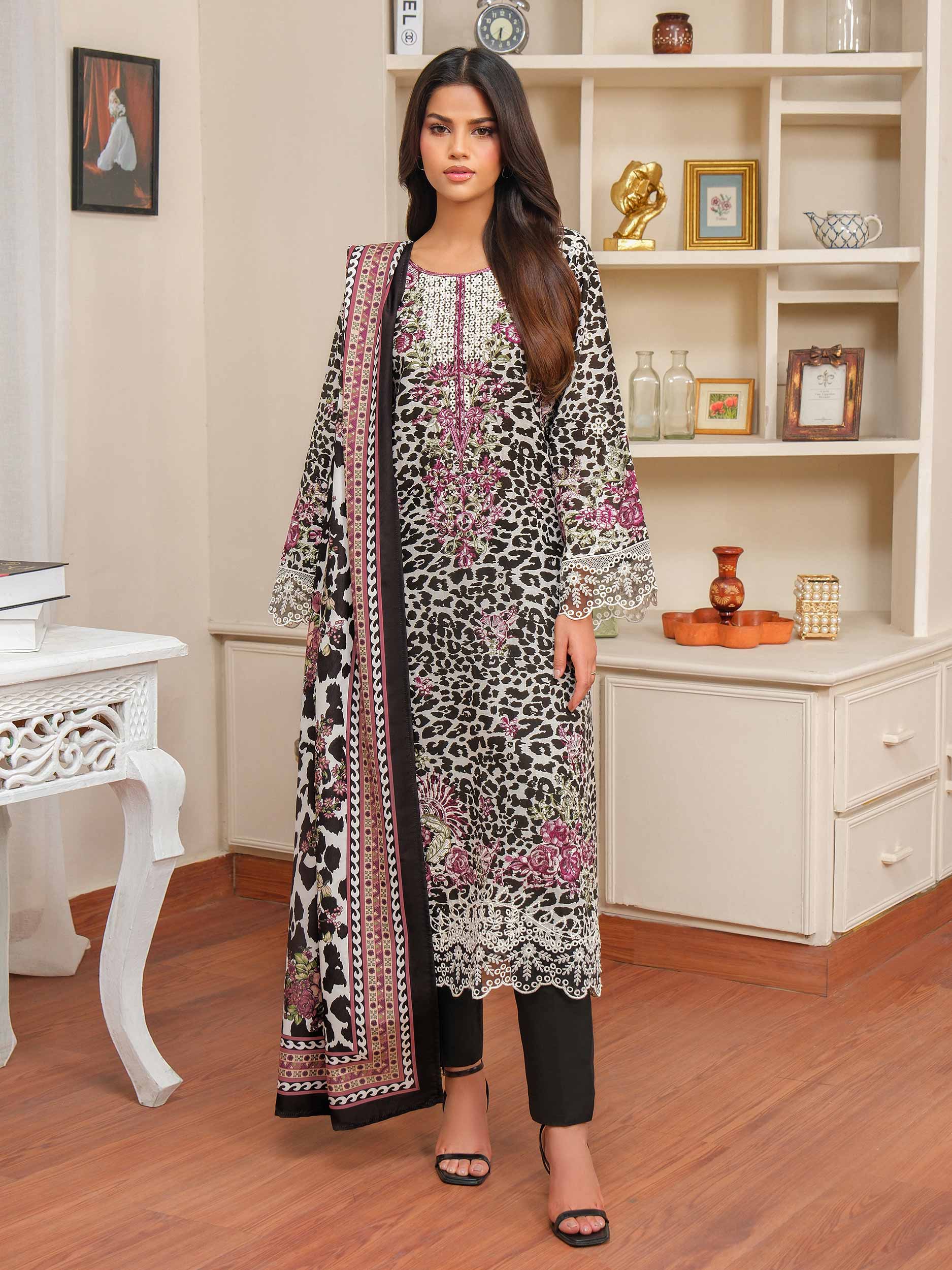 3 Piece Khaddar Suit-Embroidered (Unstitched) - Image 5