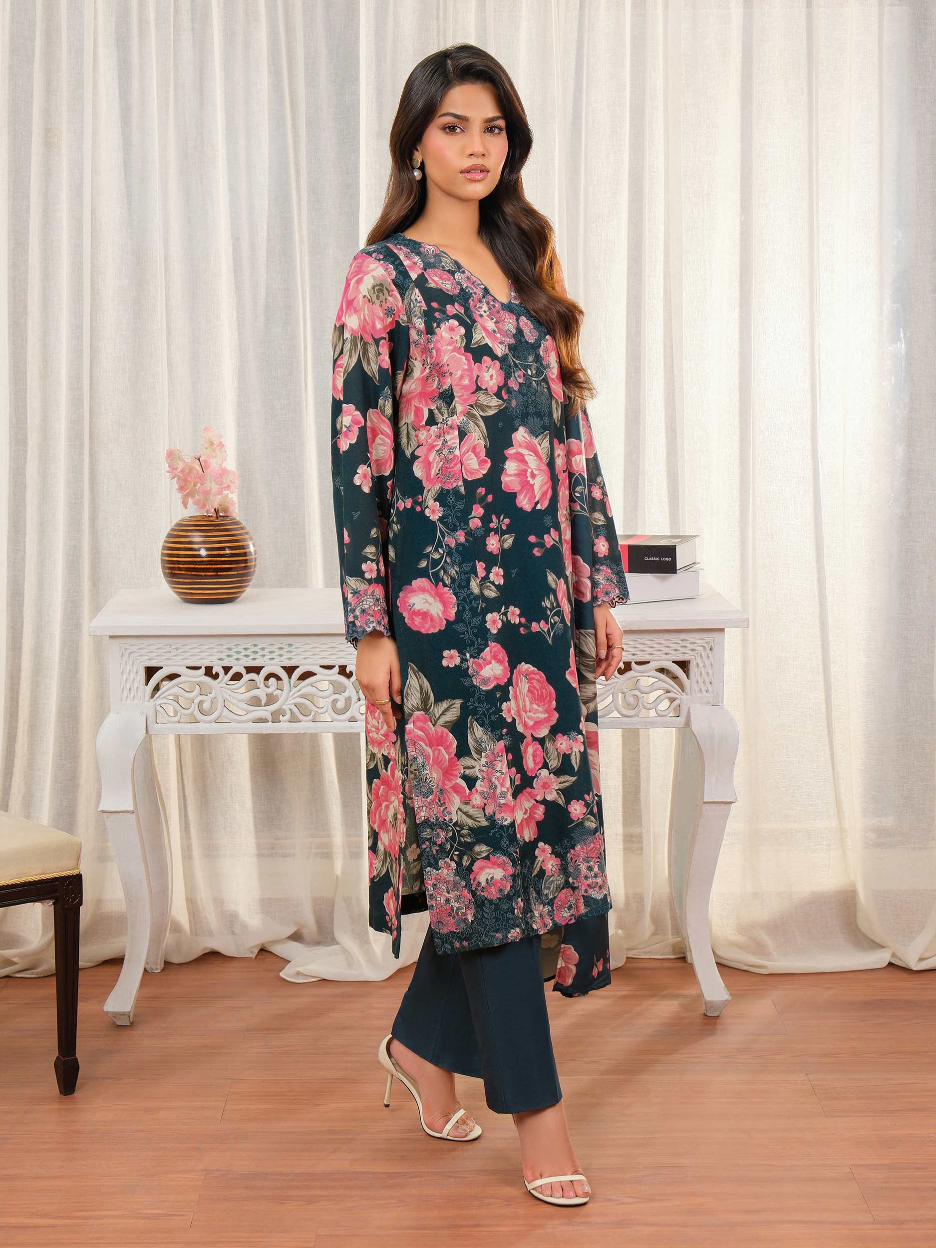 3 Piece Khaddar Suit-Embroidered (Unstitched) - Image 3