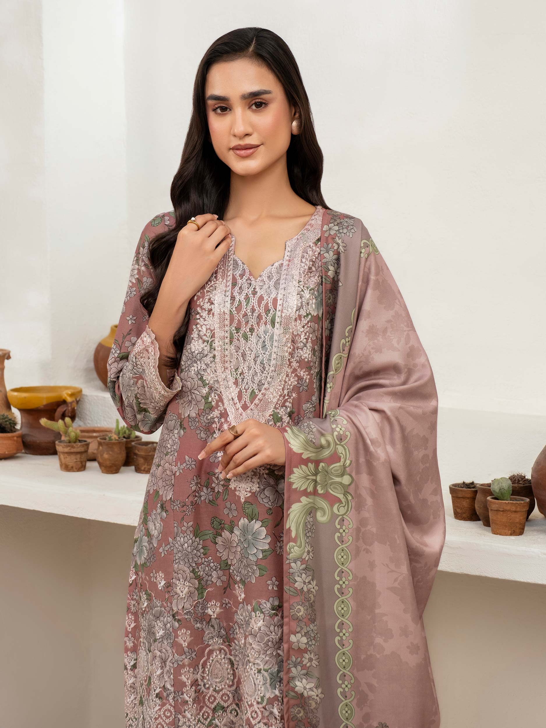 3 Piece Khaddar Suit-Embroidered (Unstitched) - Image 5
