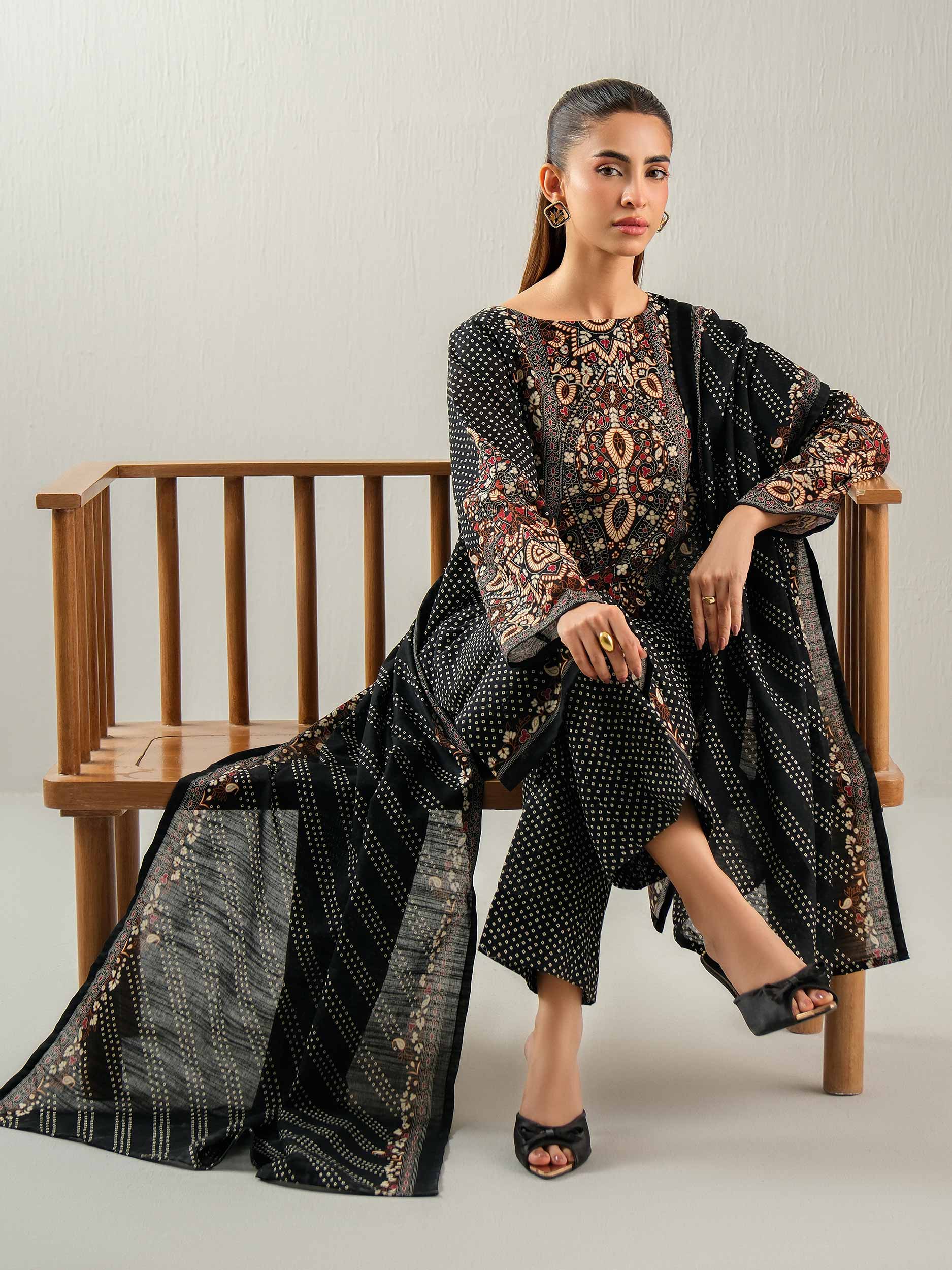 3 Piece Khaddar Suit-Printed (Unstitched) - Image 6