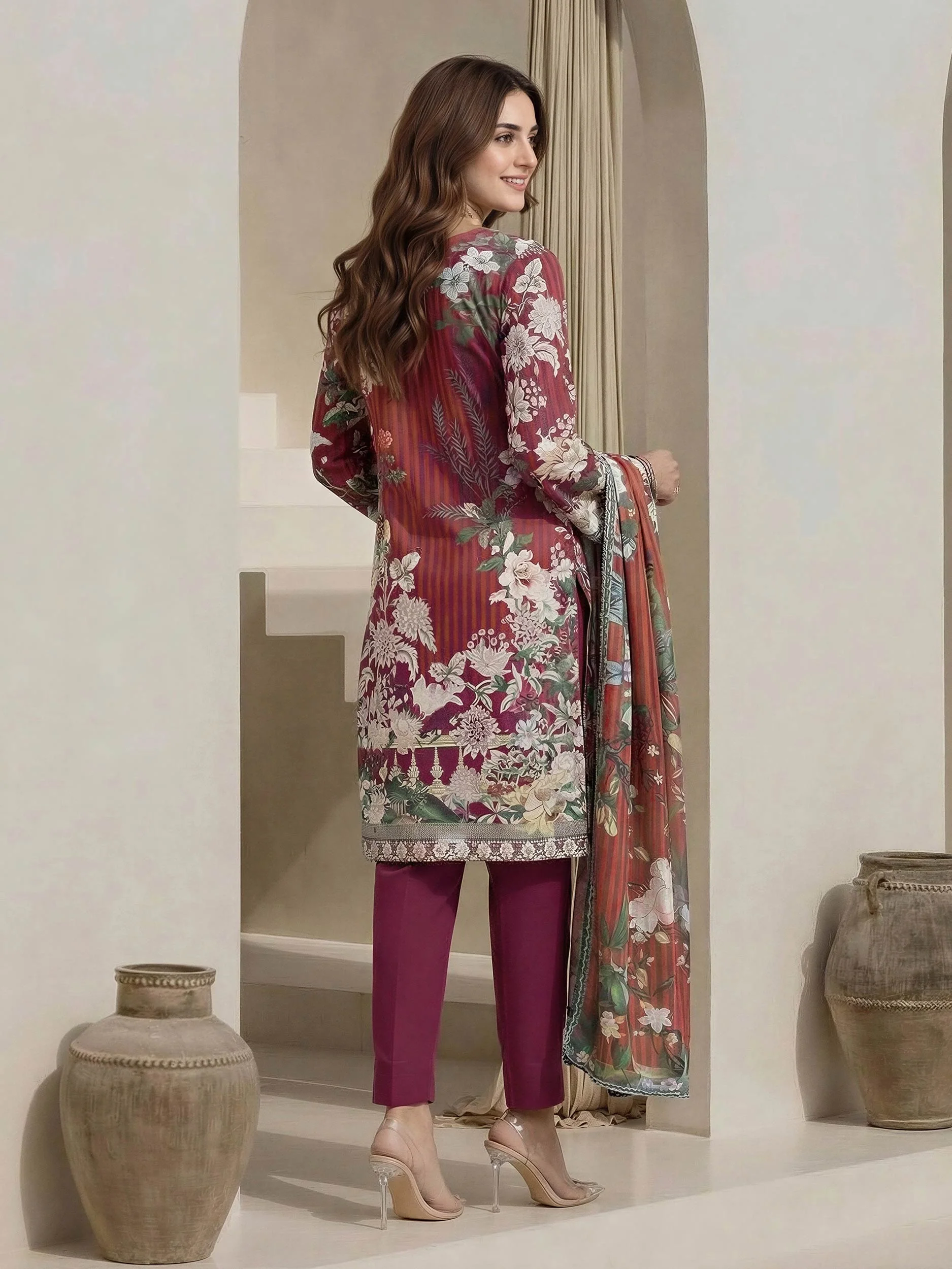 3 Piece Lawn Suit-Embroidered (Unstitched) - Image 3