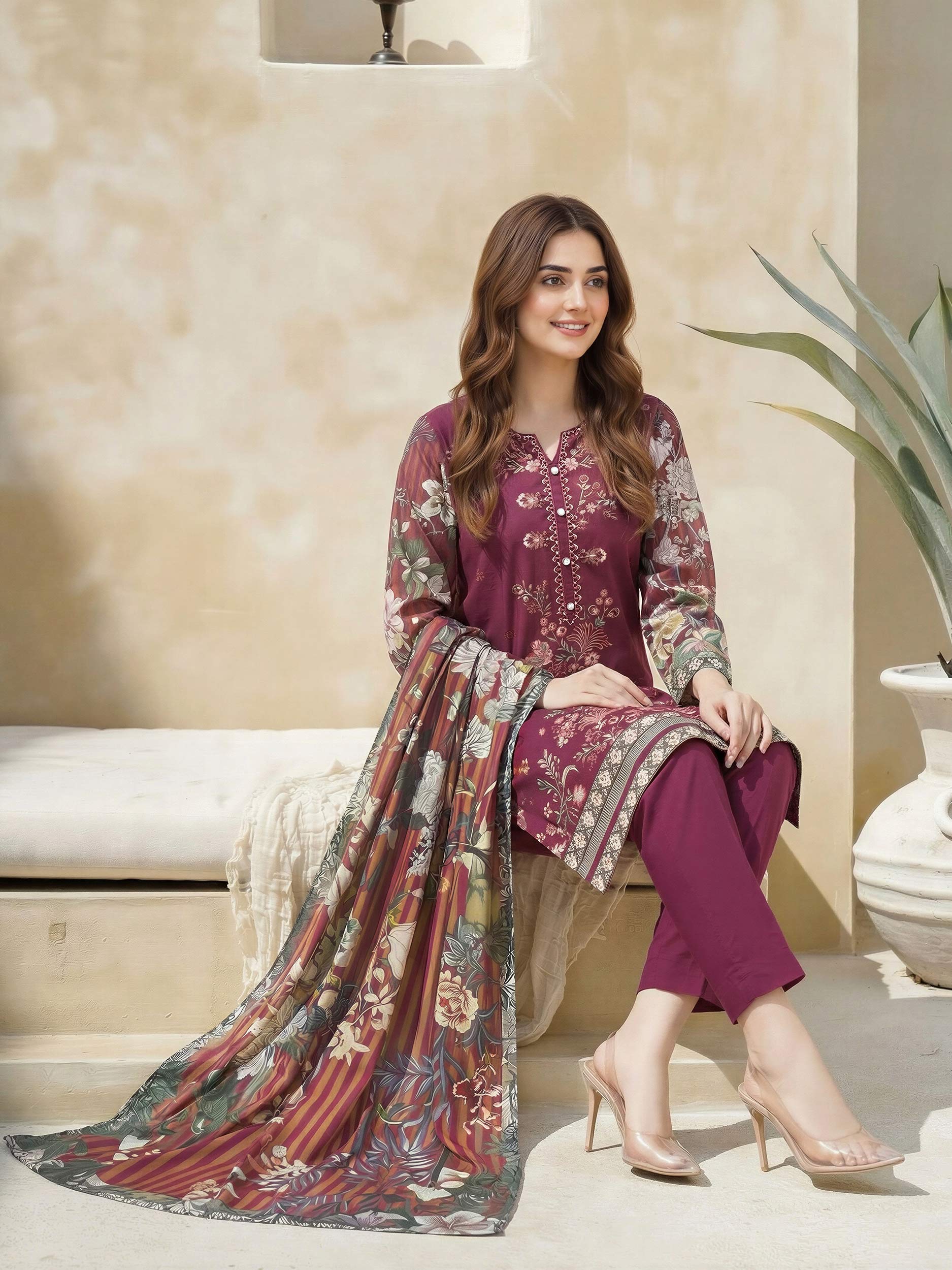 3 Piece Lawn Suit-Embroidered (Unstitched) - Image 5