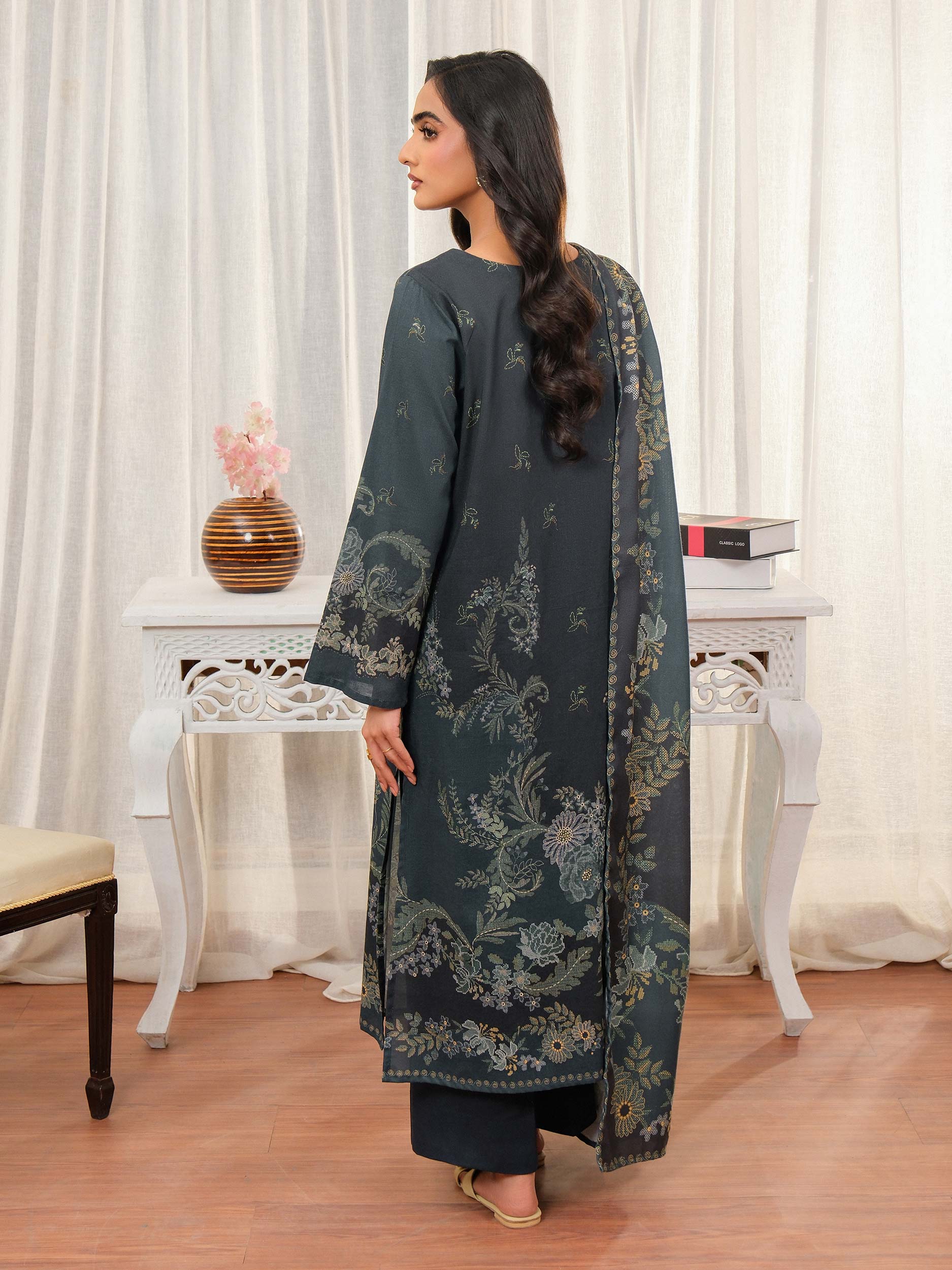 3 Piece Khaddar Suit-Embroidered (Unstitched) - Image 4