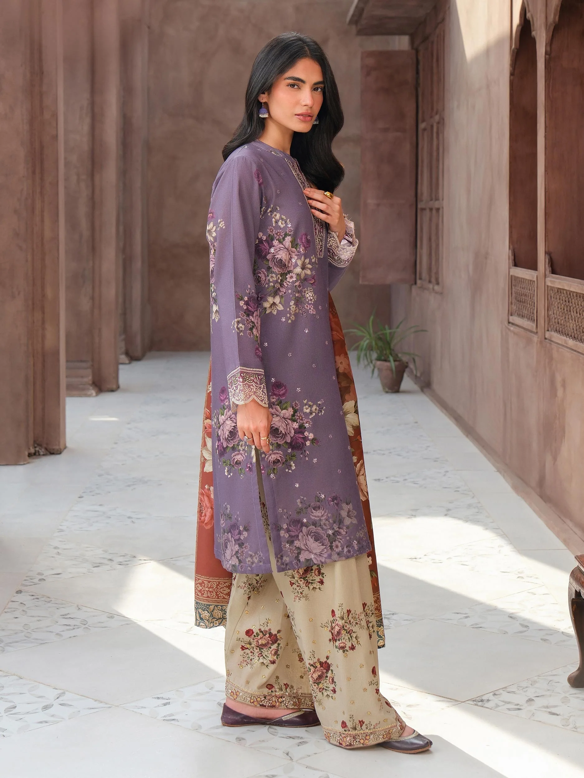 3 Piece Khaddar Suit-Embroidered (Unstitched) - Image 3