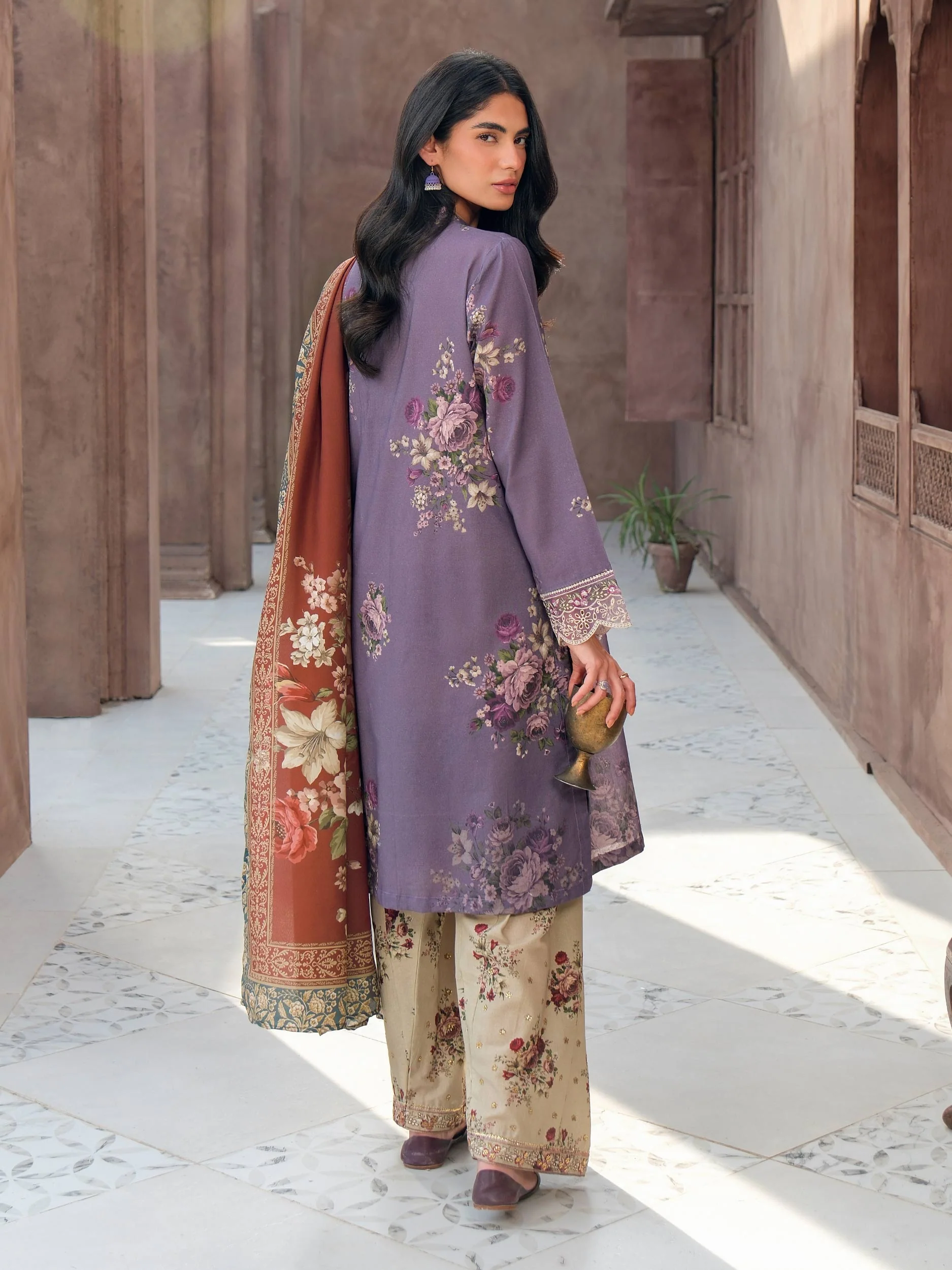 3 Piece Khaddar Suit-Embroidered (Unstitched) - Image 4