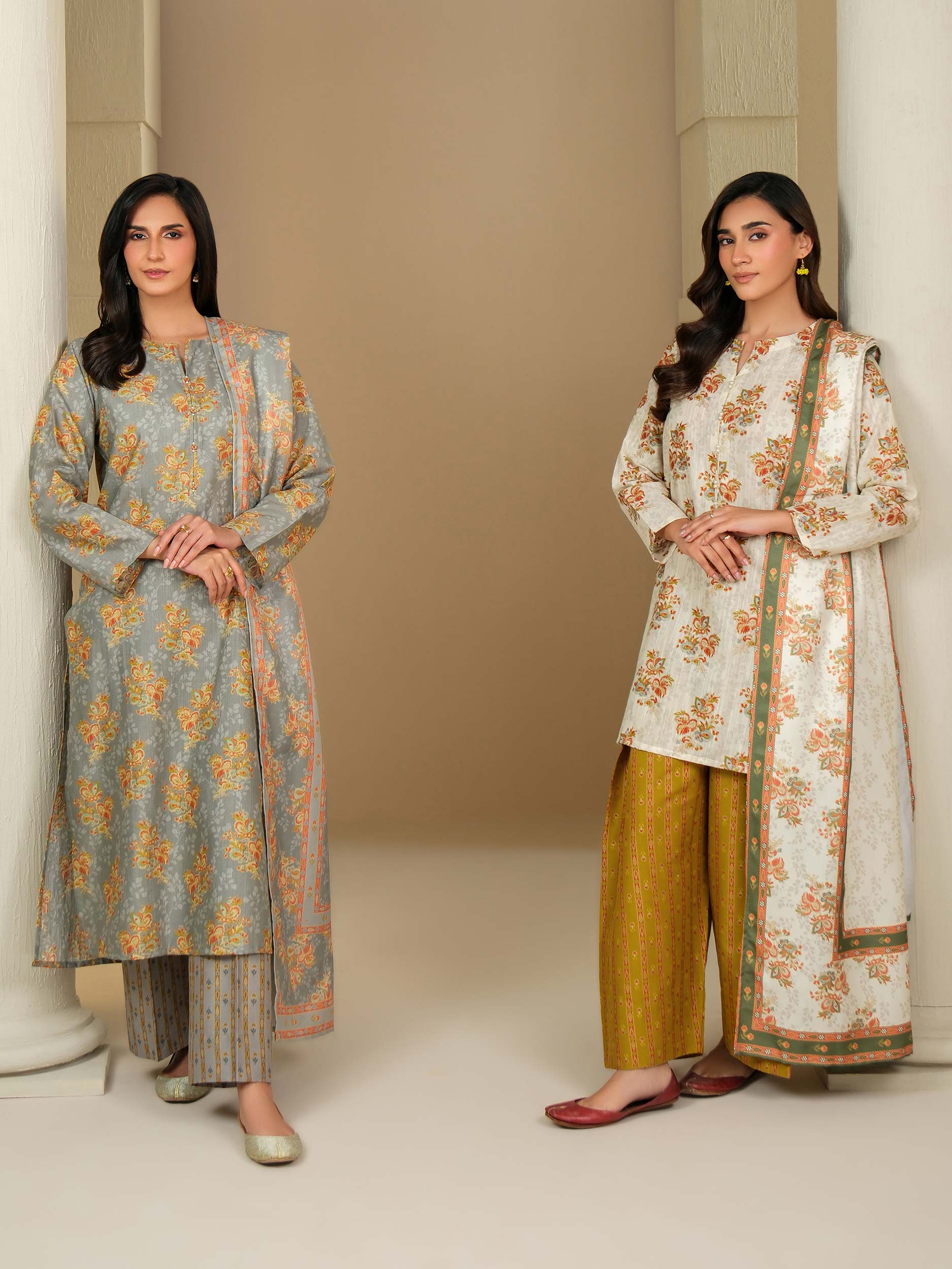 3 Piece Khaddar Suit-Paste Print (Unstitched) - Image 6