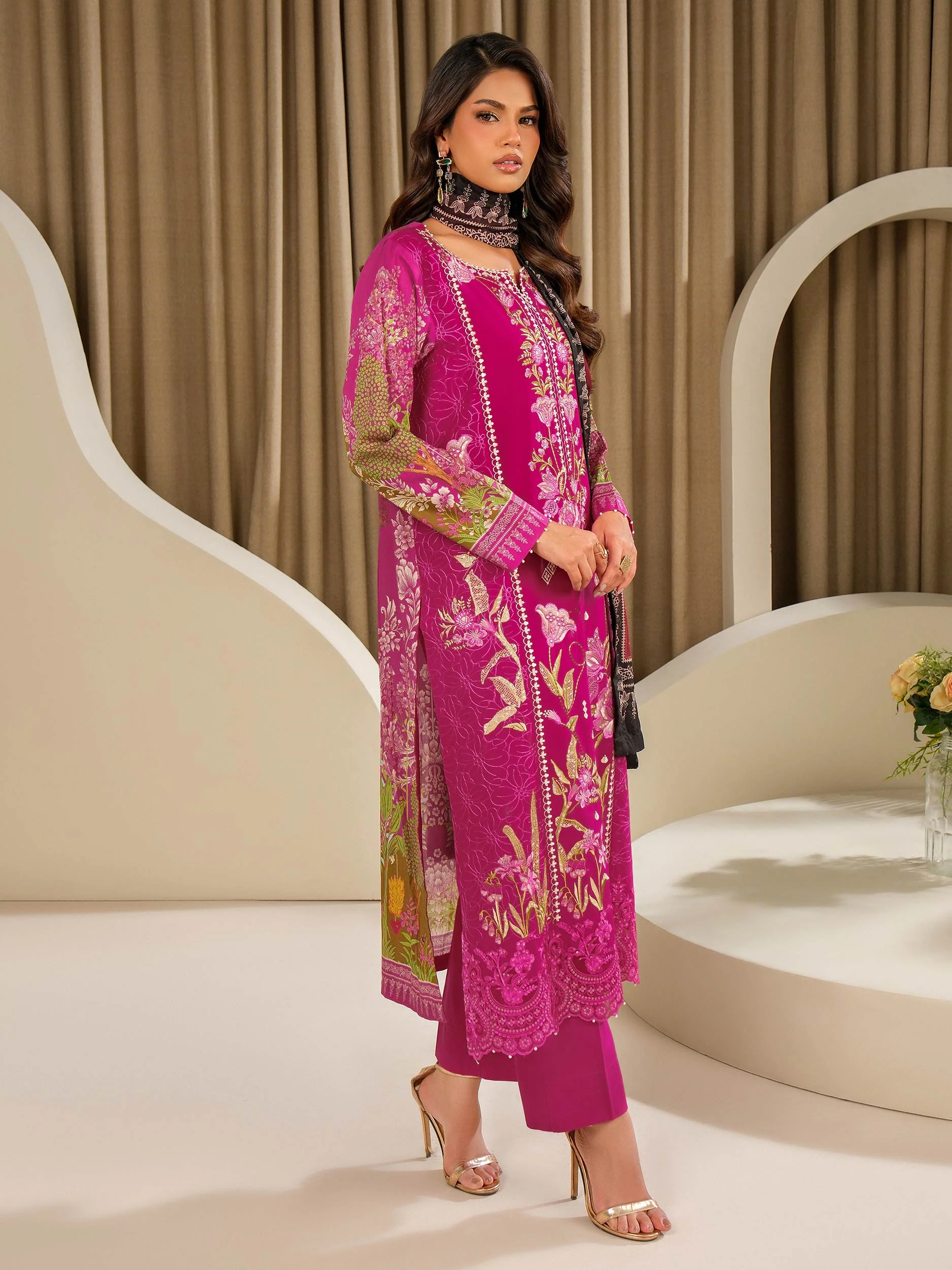 3 Piece Lawn Suit-Embroidered (Unstitched) - Image 2