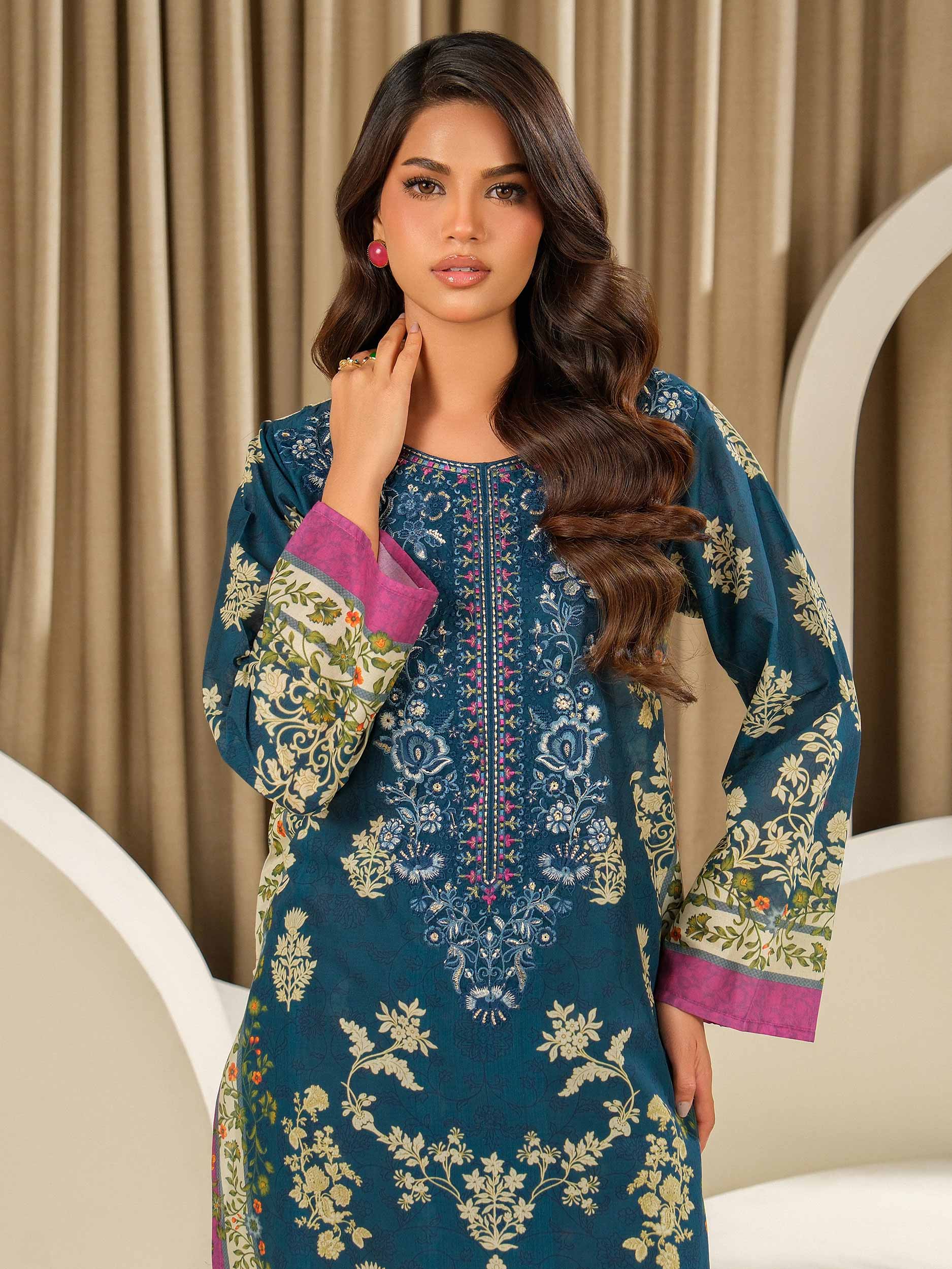 2 Piece Silk Suit-Embroidered (Unstitched) - Image 4
