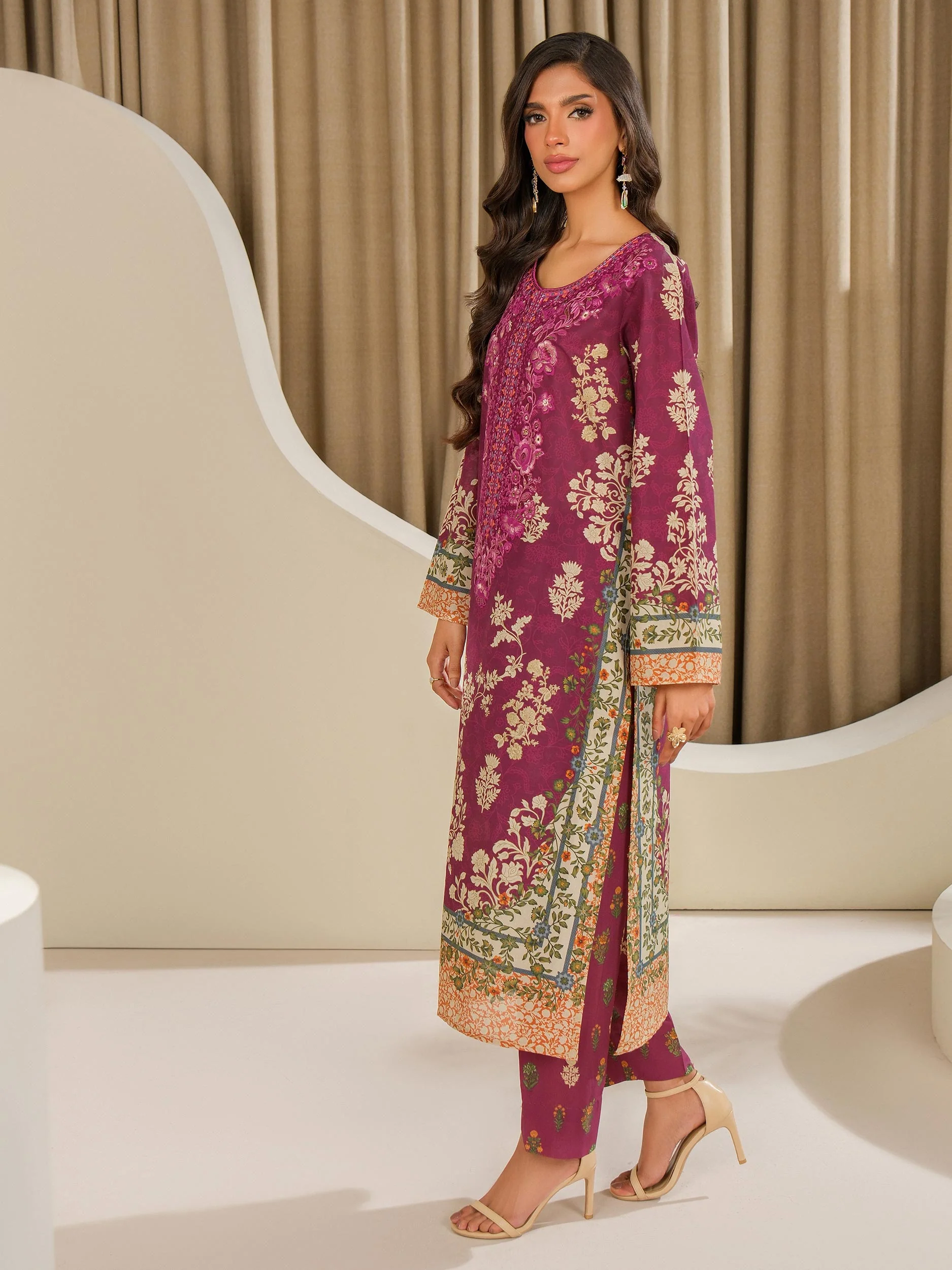 2 Piece Silk Suit-Embroidered (Unstitched) - Image 3