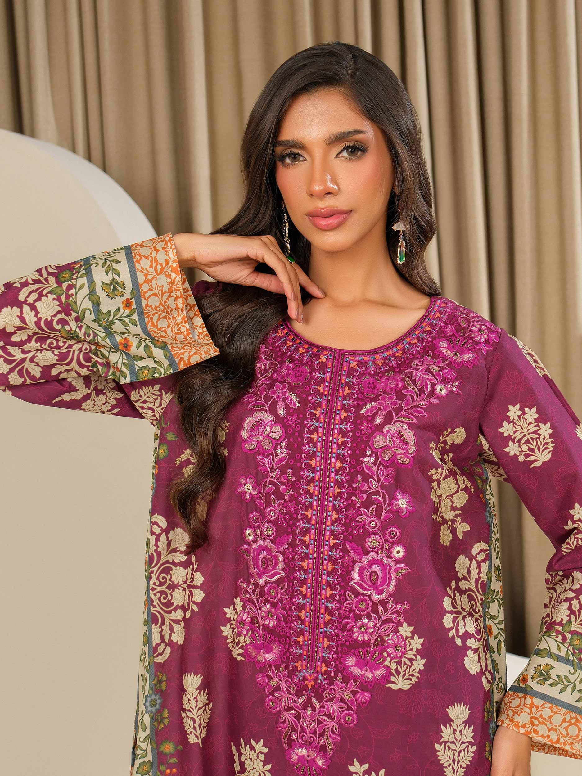 2 Piece Silk Suit-Embroidered (Unstitched) - Image 6