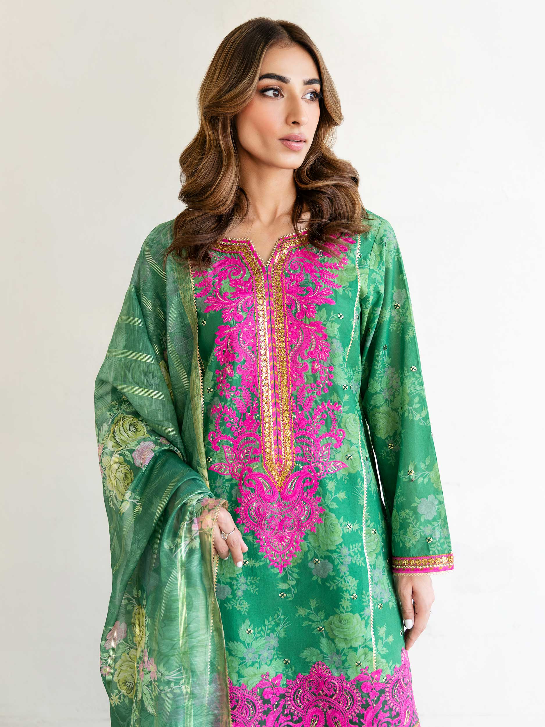 3 Piece Lawn Suit-Embroidered (Unstitched) - Image 2