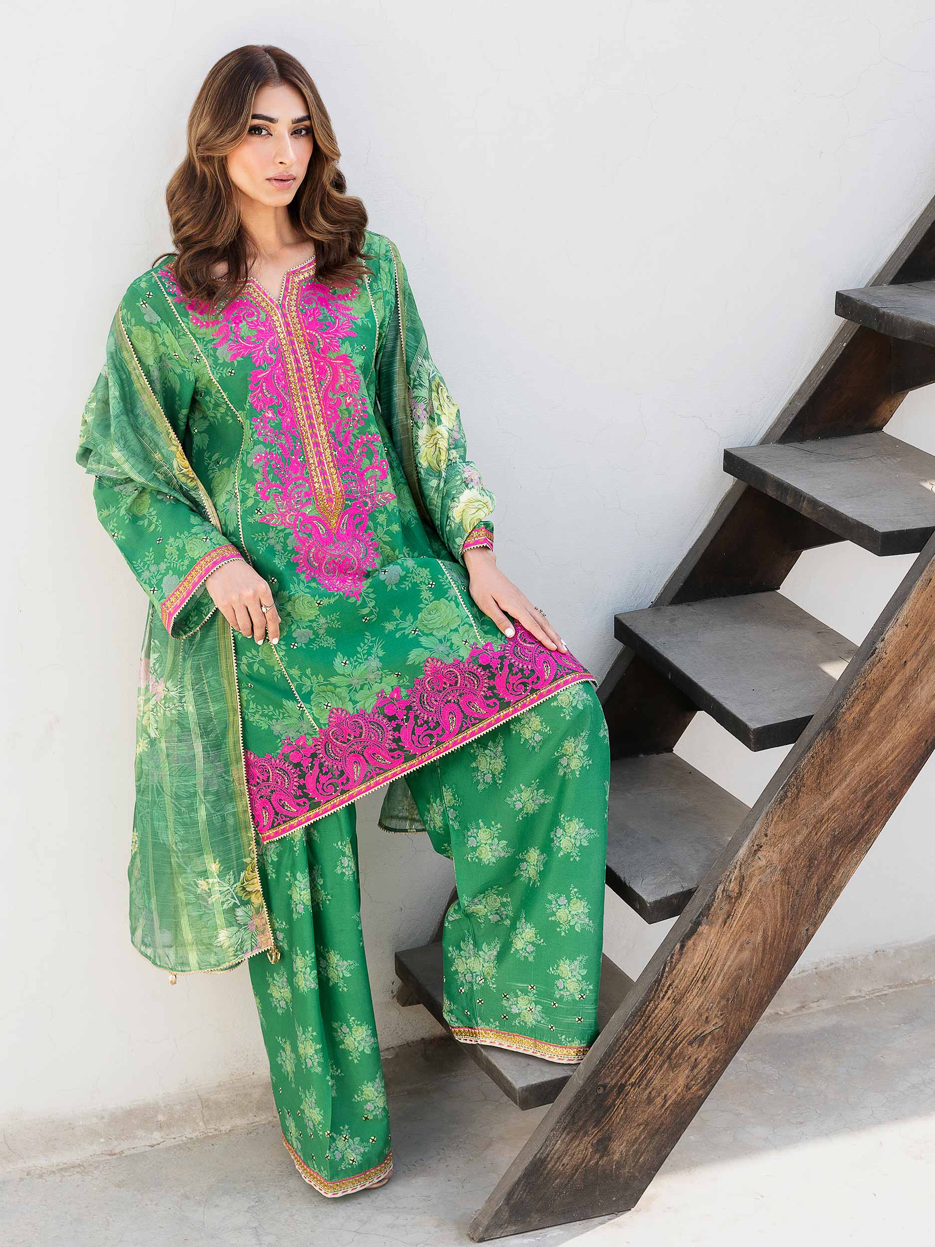3 Piece Lawn Suit-Embroidered (Unstitched) - Image 5