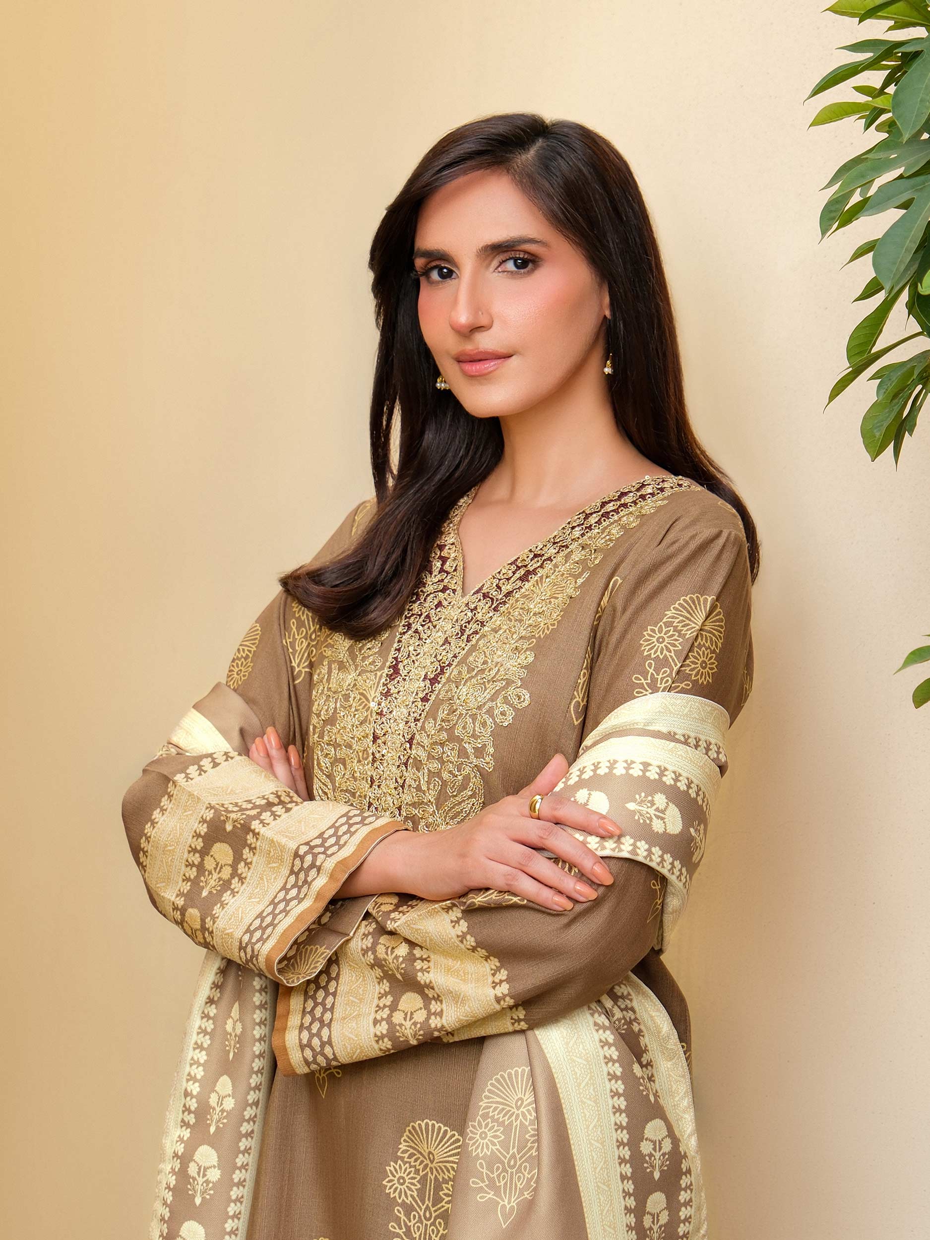 3 Piece Khaddar Suit-Embroidered (Unstitched) - Image 6