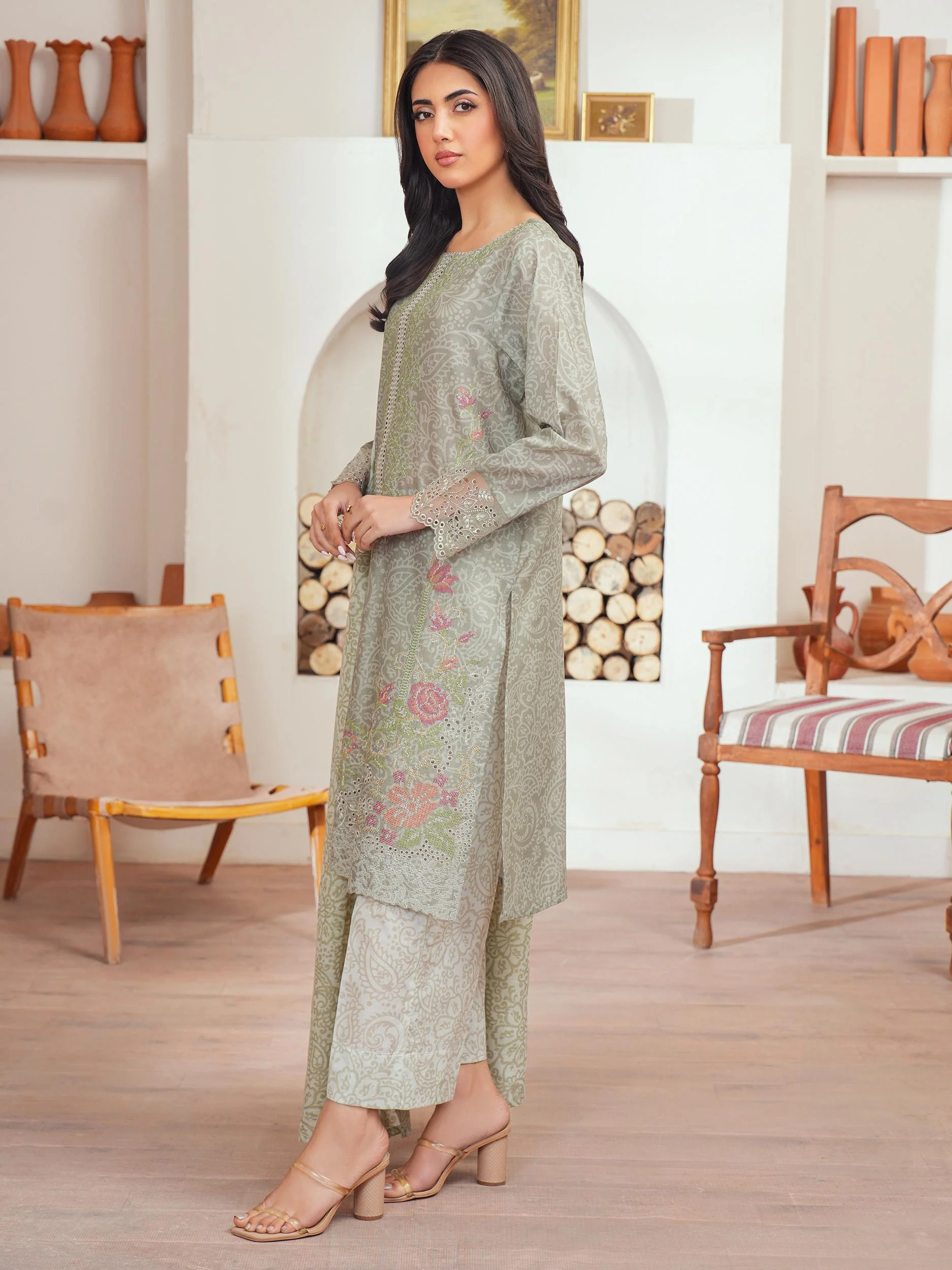 3 Piece Lawn Suit-Embroidered (Unstitched) - Image 2
