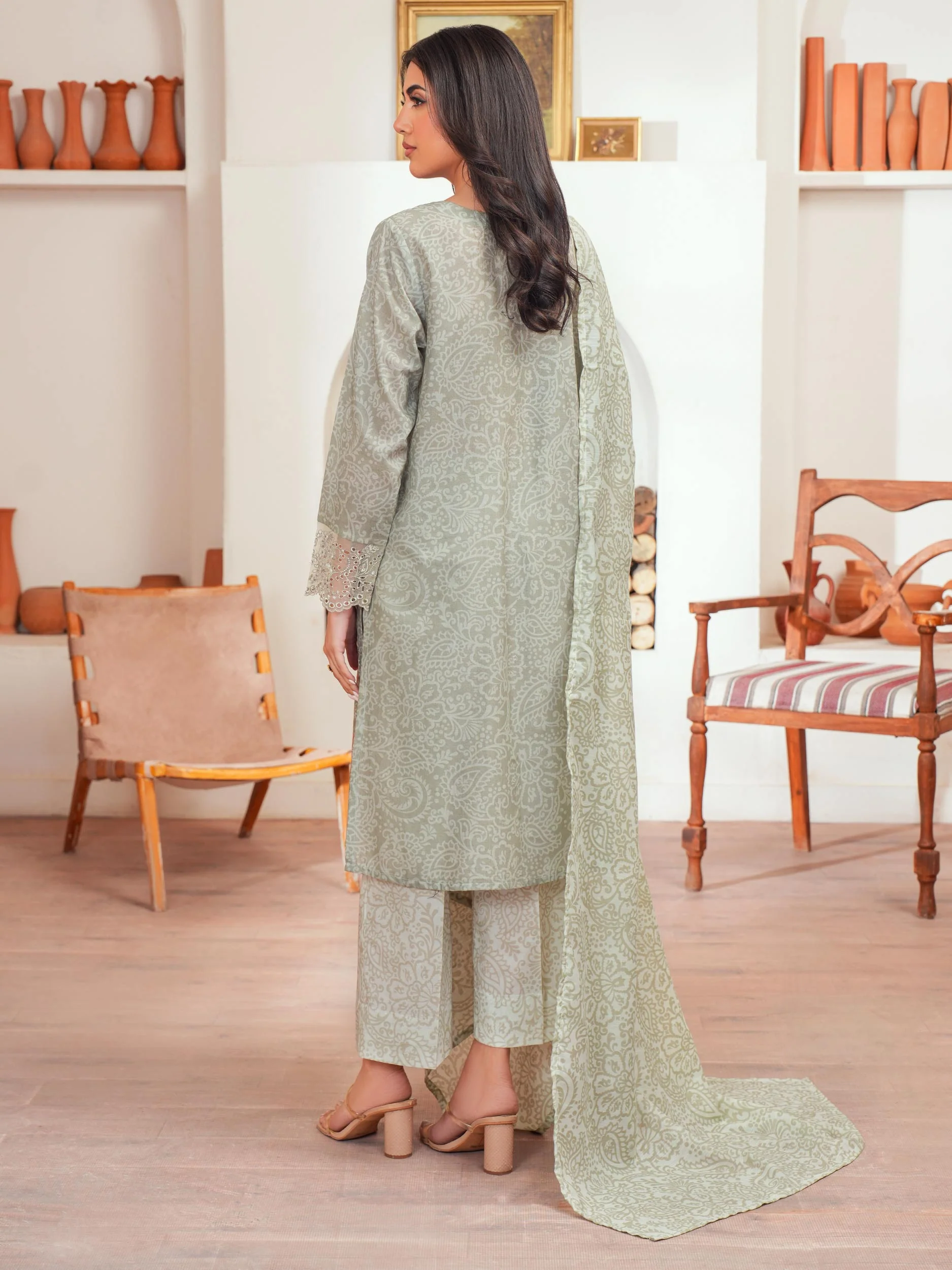 3 Piece Lawn Suit-Embroidered (Unstitched) - Image 4