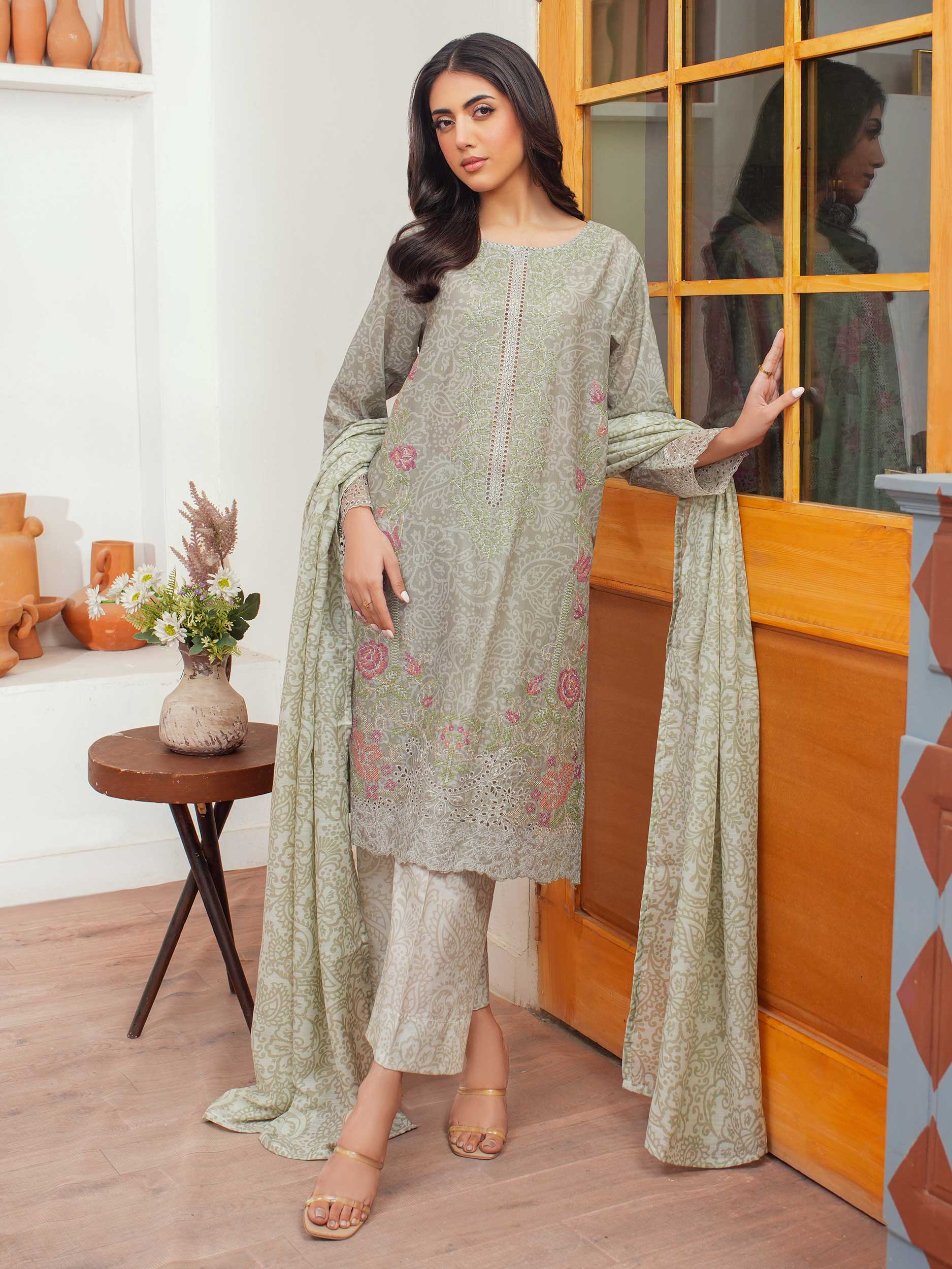 3 Piece Lawn Suit-Embroidered (Unstitched) - Image 7