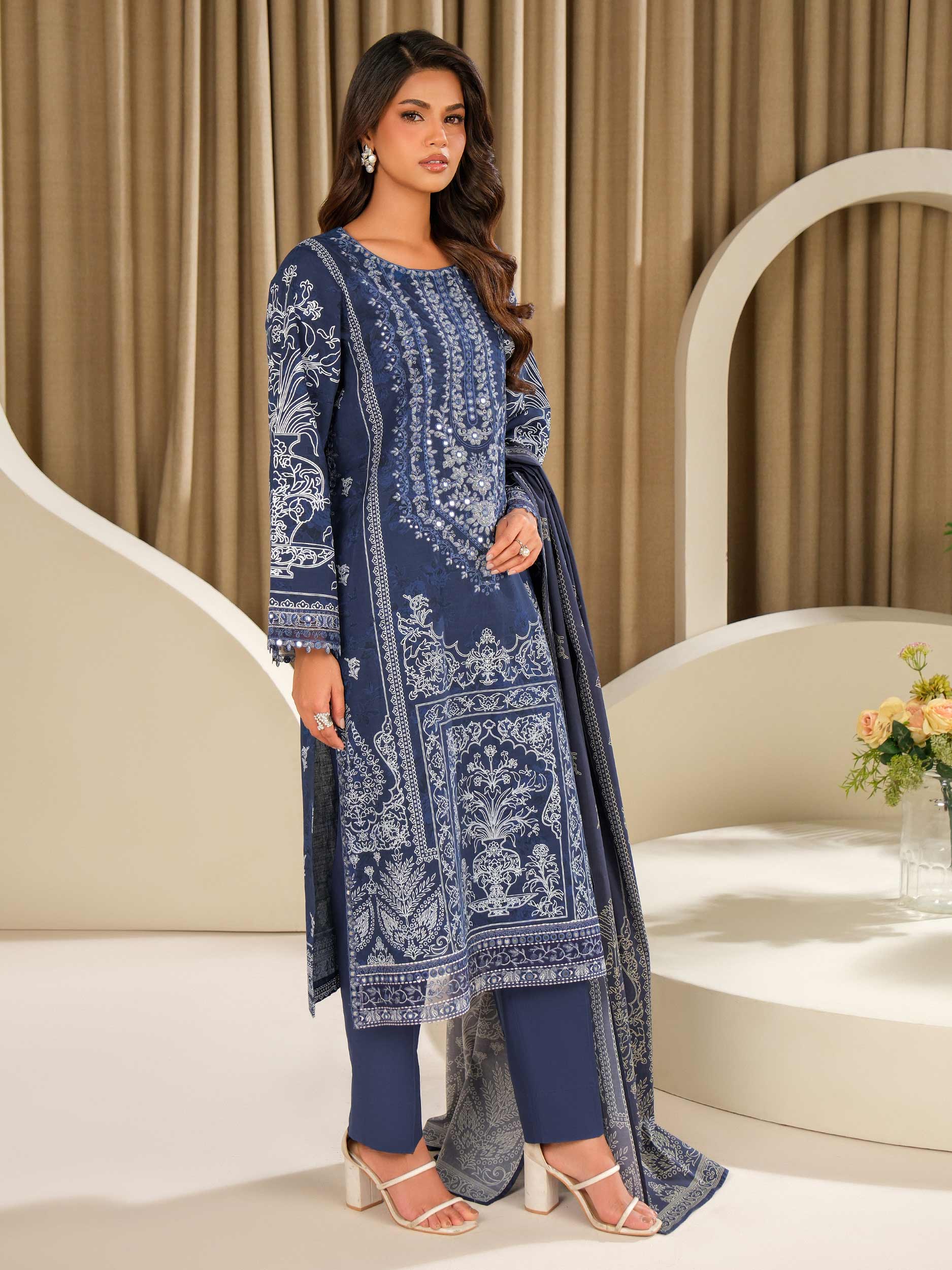 3 Piece Lawn Suit-Embroidered (Unstitched) - Image 4