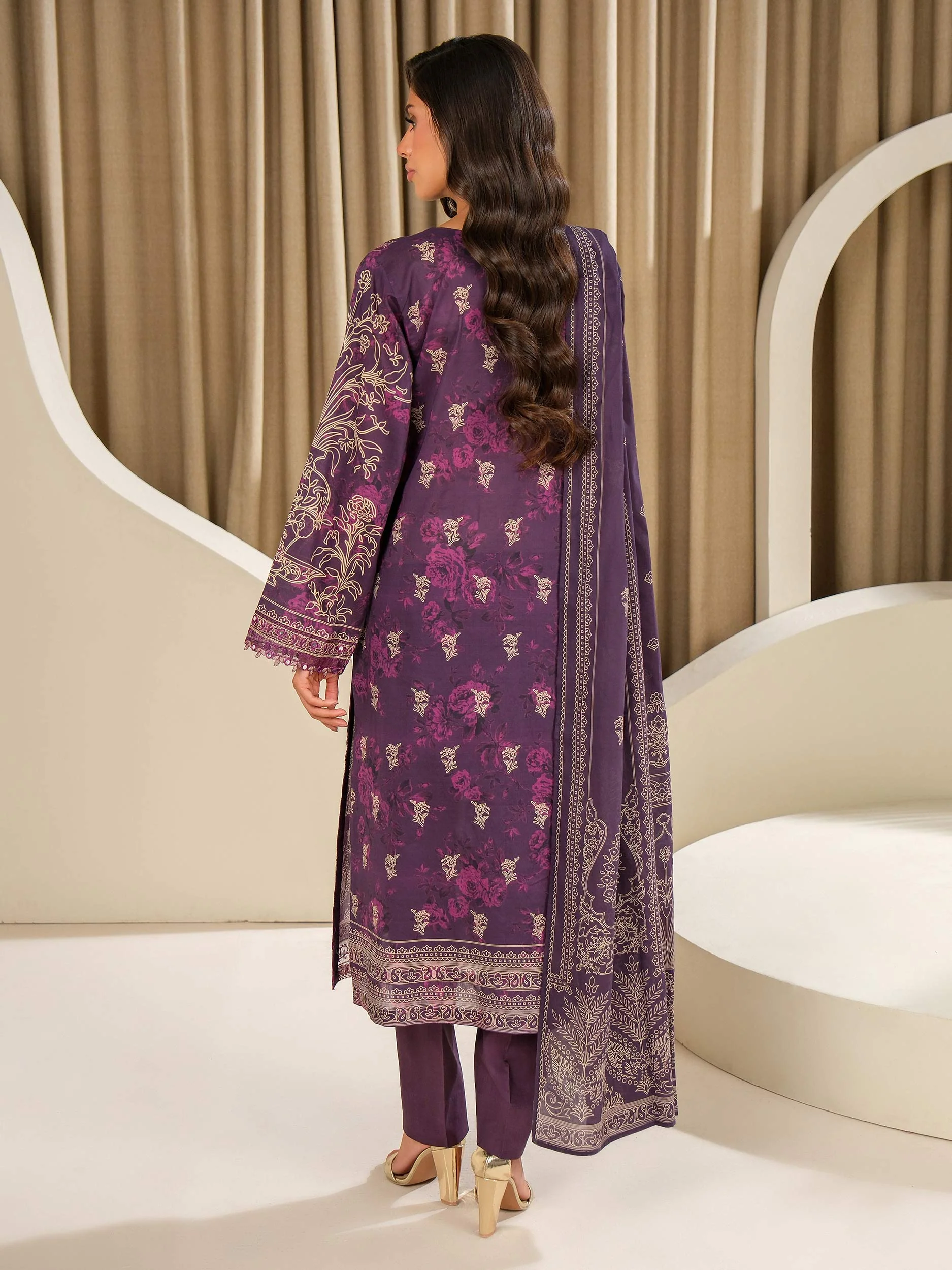 3 Piece Lawn Suit-Embroidered (Unstitched) - Image 7