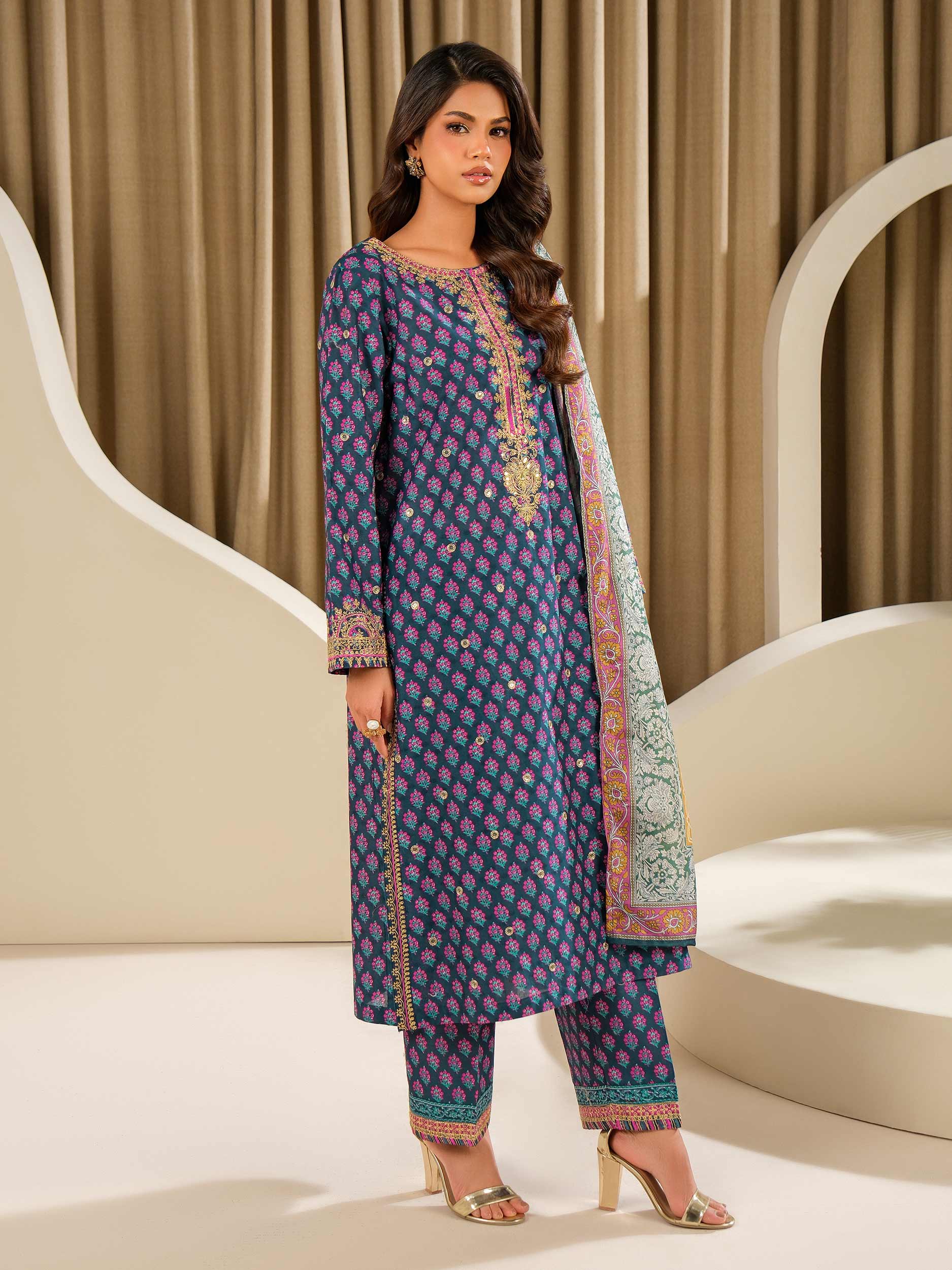 3 Piece Lawn Suit-Embroidered (Unstitched) - Image 4