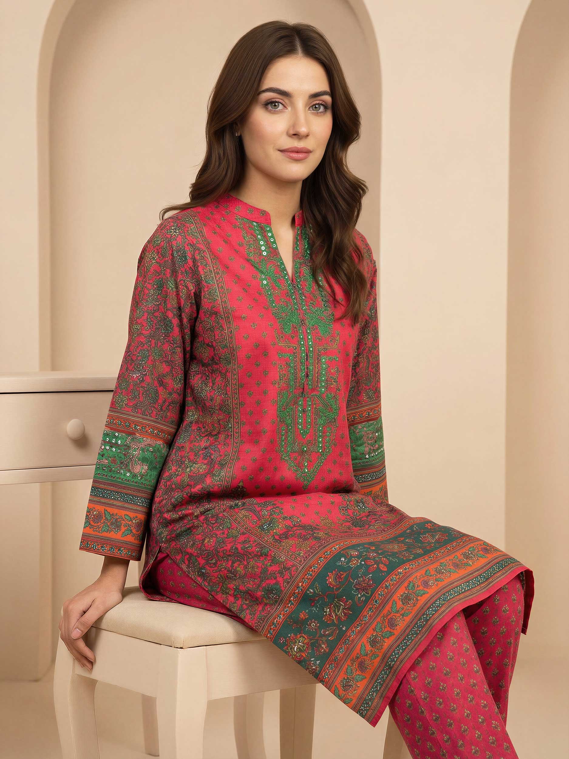 3 Piece Lawn Suit-Embroidered (Unstitched) - Image 3
