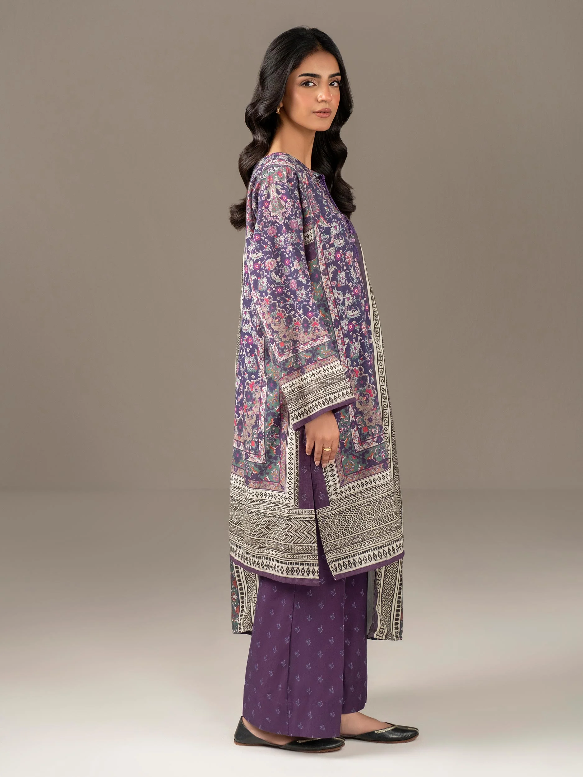 3 Piece Khaddar Suit-Printed (Unstitched) - Image 3
