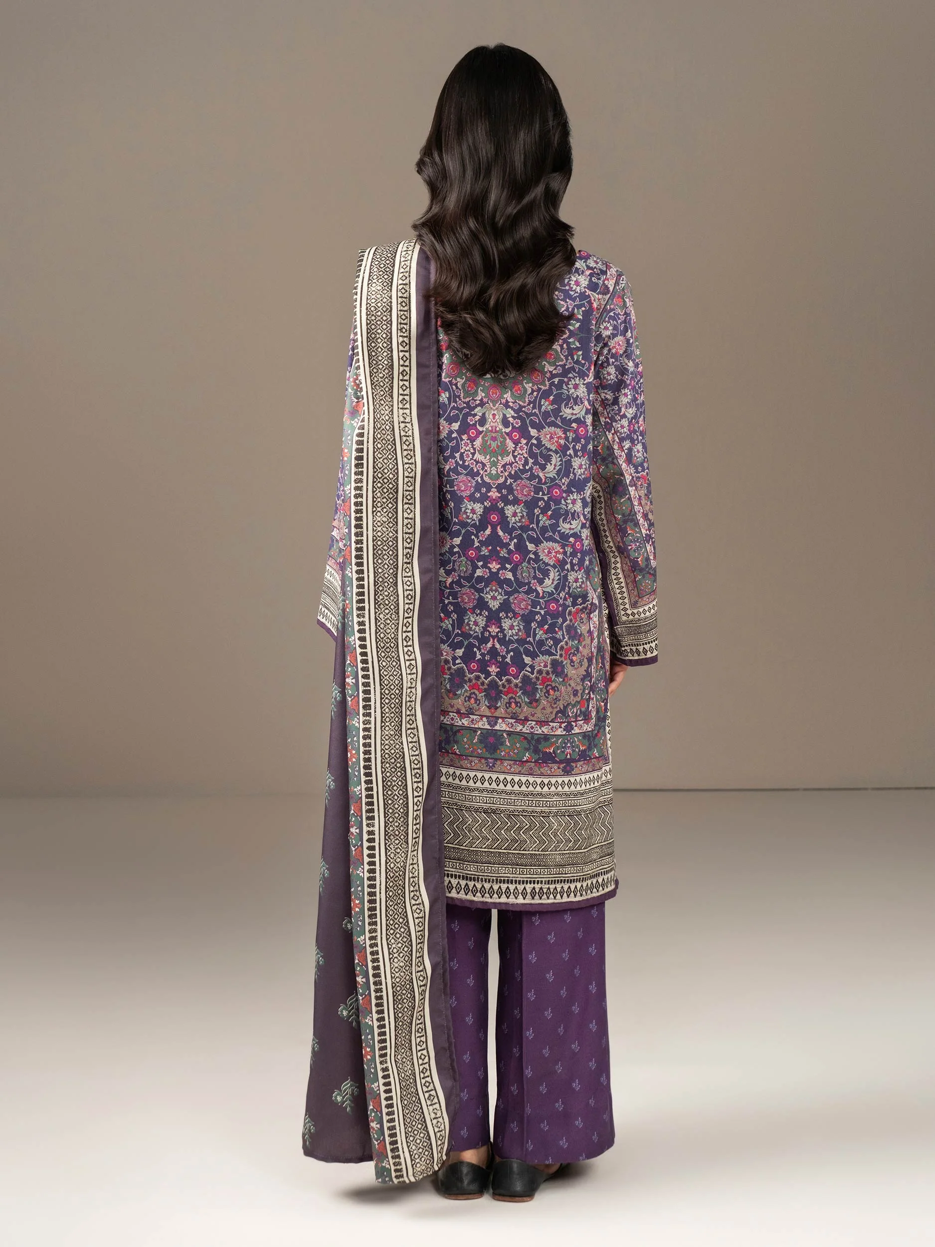 3 Piece Khaddar Suit-Printed (Unstitched) - Image 4