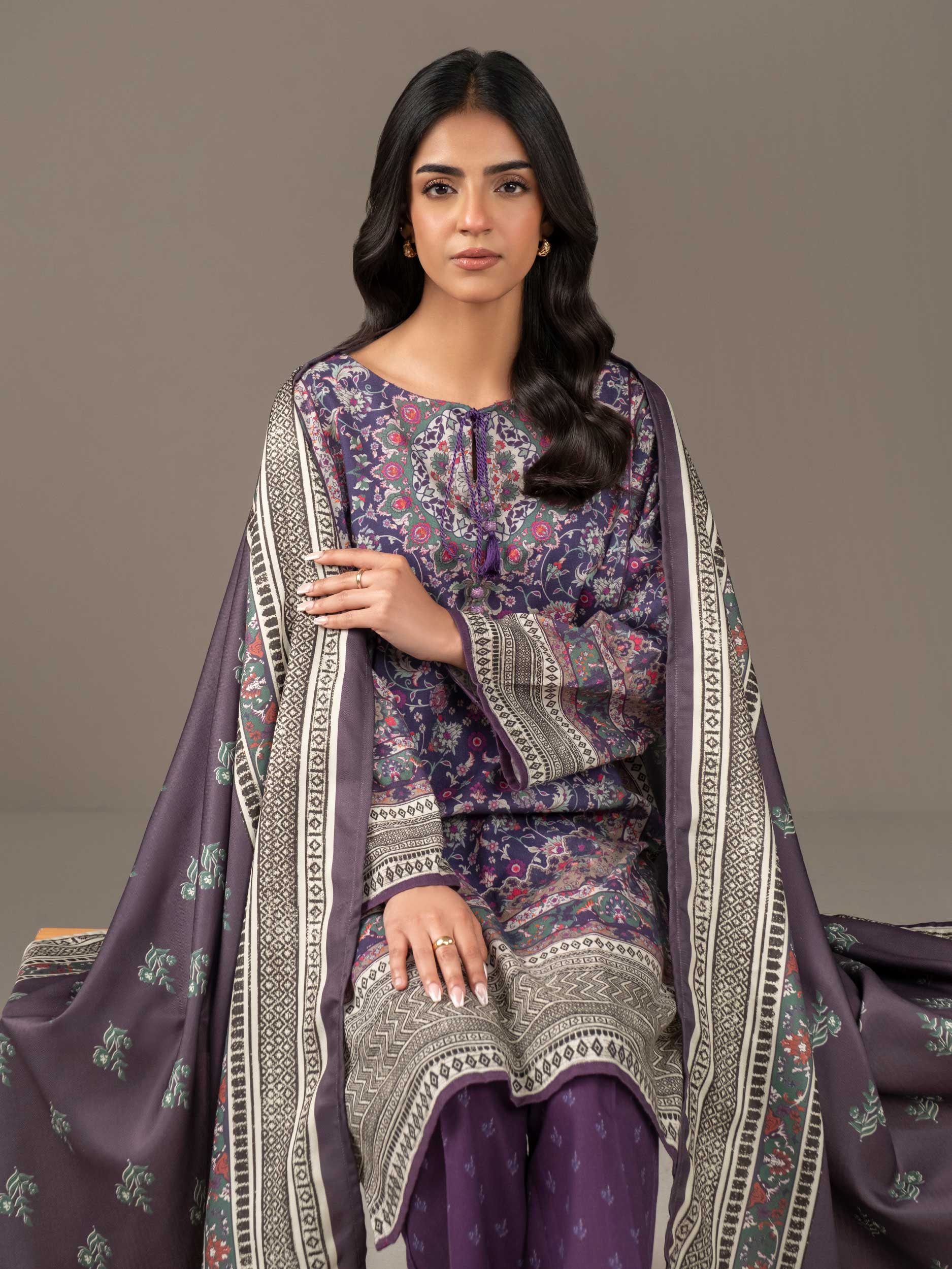 3 Piece Khaddar Suit-Printed (Unstitched) - Image 6