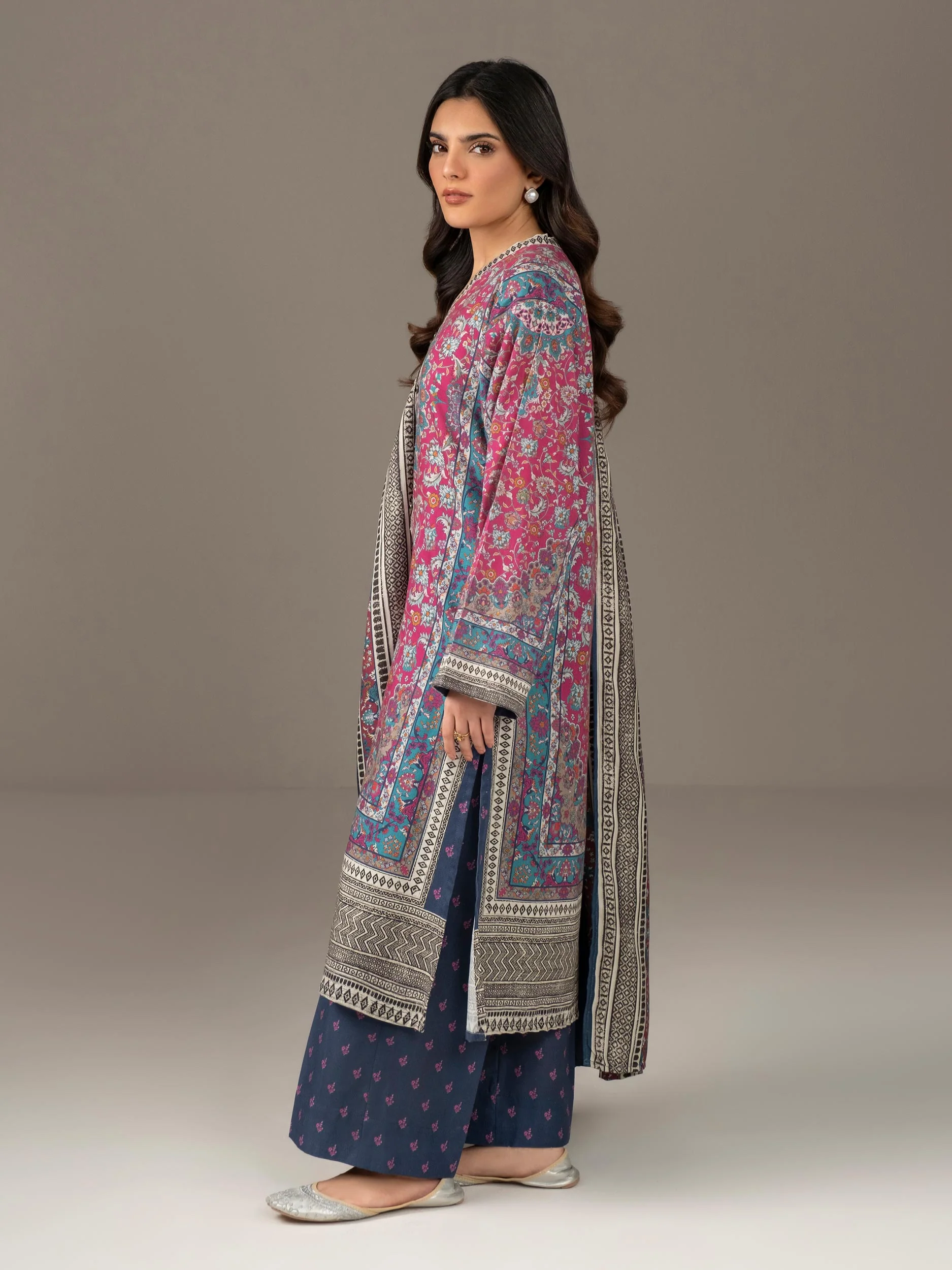 3 Piece Khaddar Suit-Printed (Unstitched) - Image 3