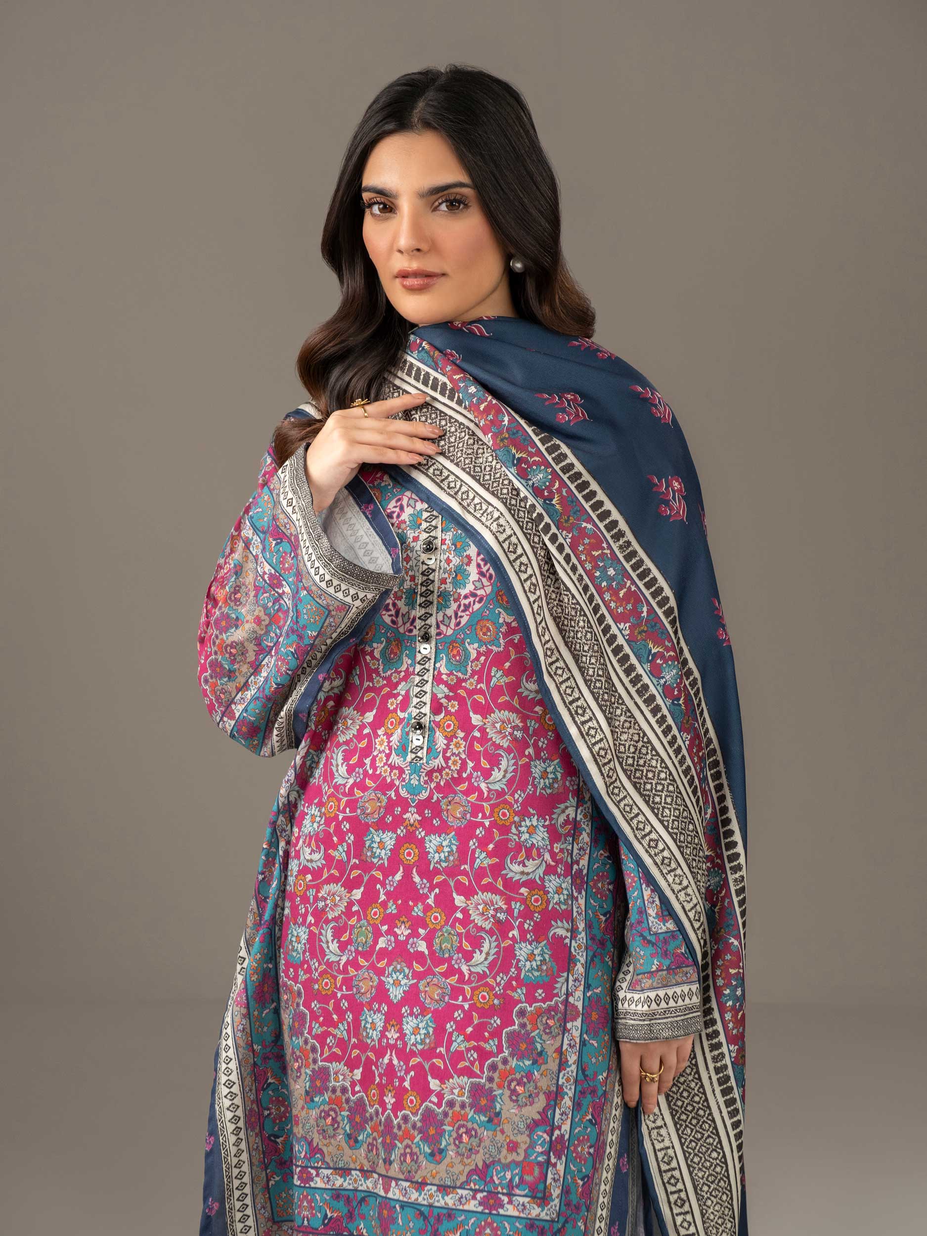 3 Piece Khaddar Suit-Printed (Unstitched) - Image 5