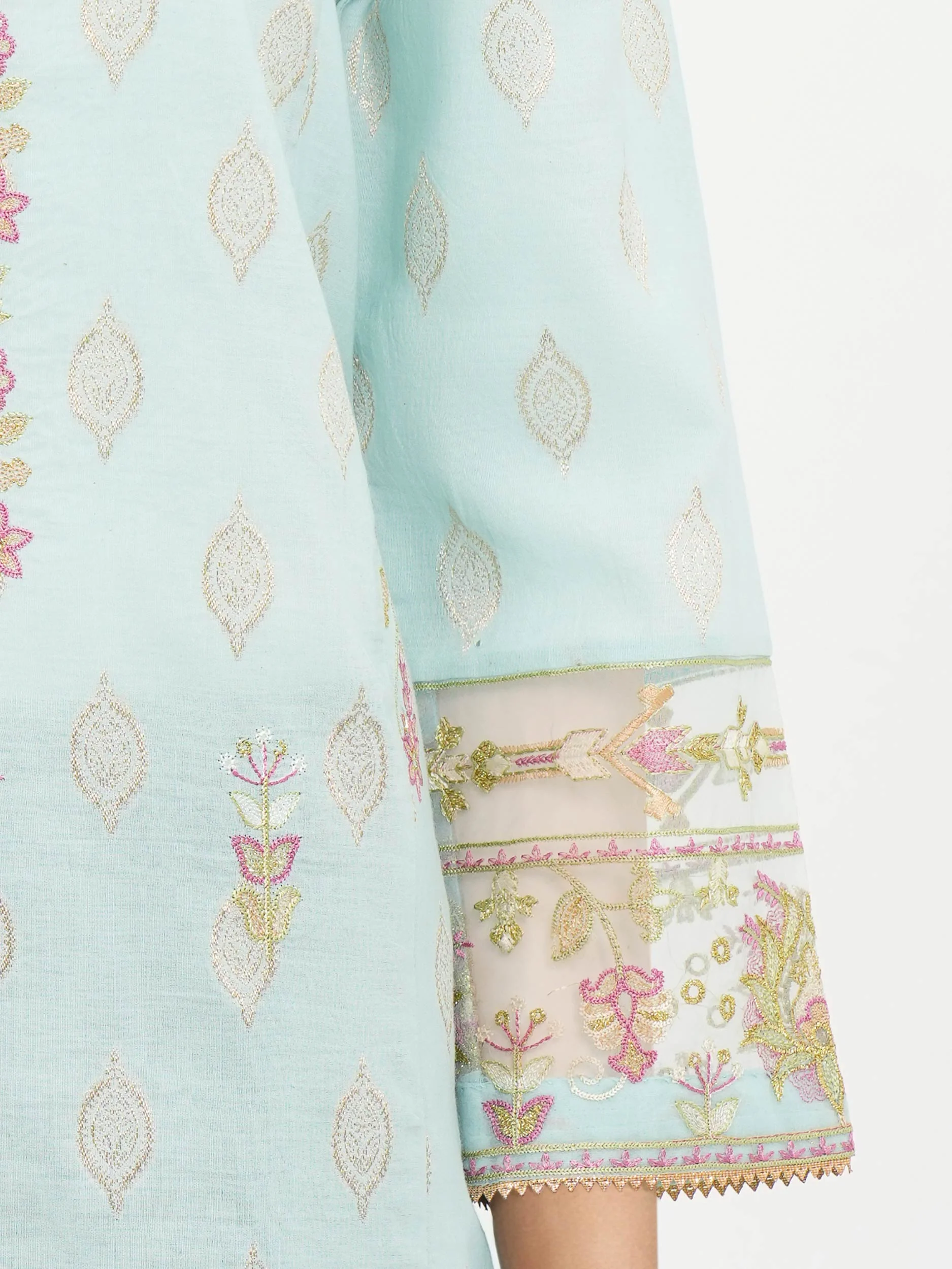 3 Piece Jacquard Suit-Embroidered (Unstitched) - Image 6