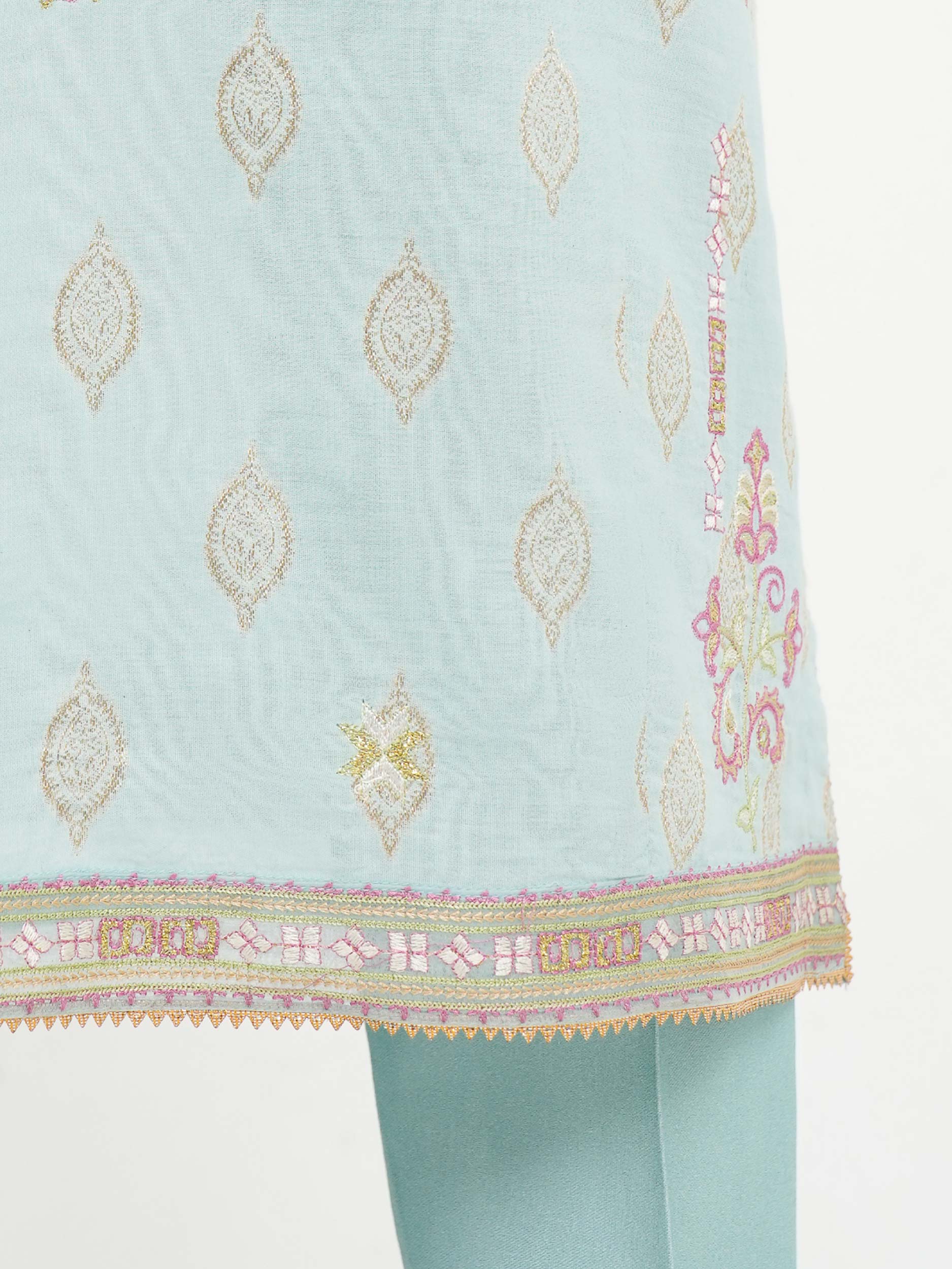 3 Piece Jacquard Suit-Embroidered (Unstitched) - Image 7