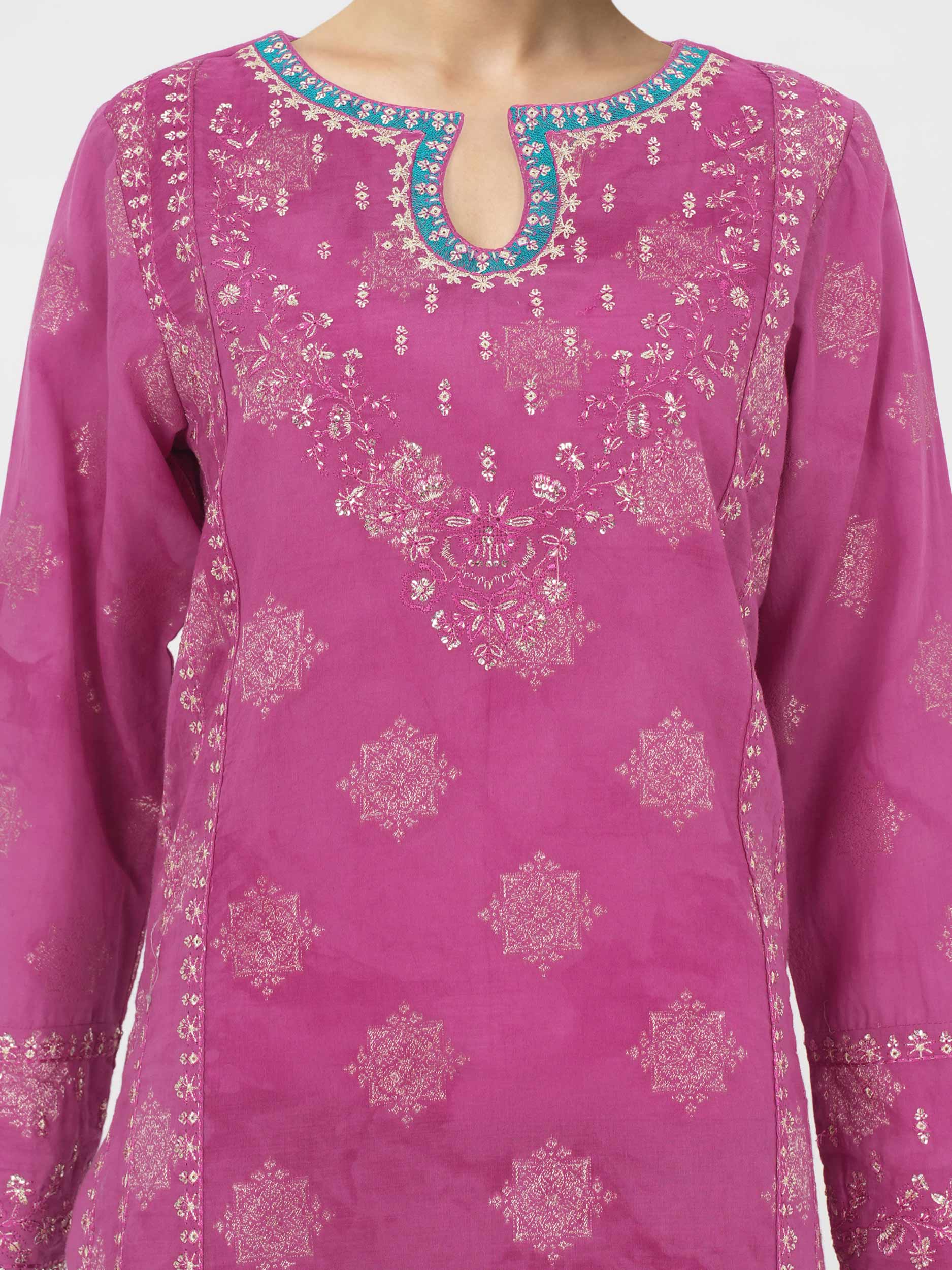 3 Piece Special Jacquard Suit- Embroidered (Unstitched) - Image 4
