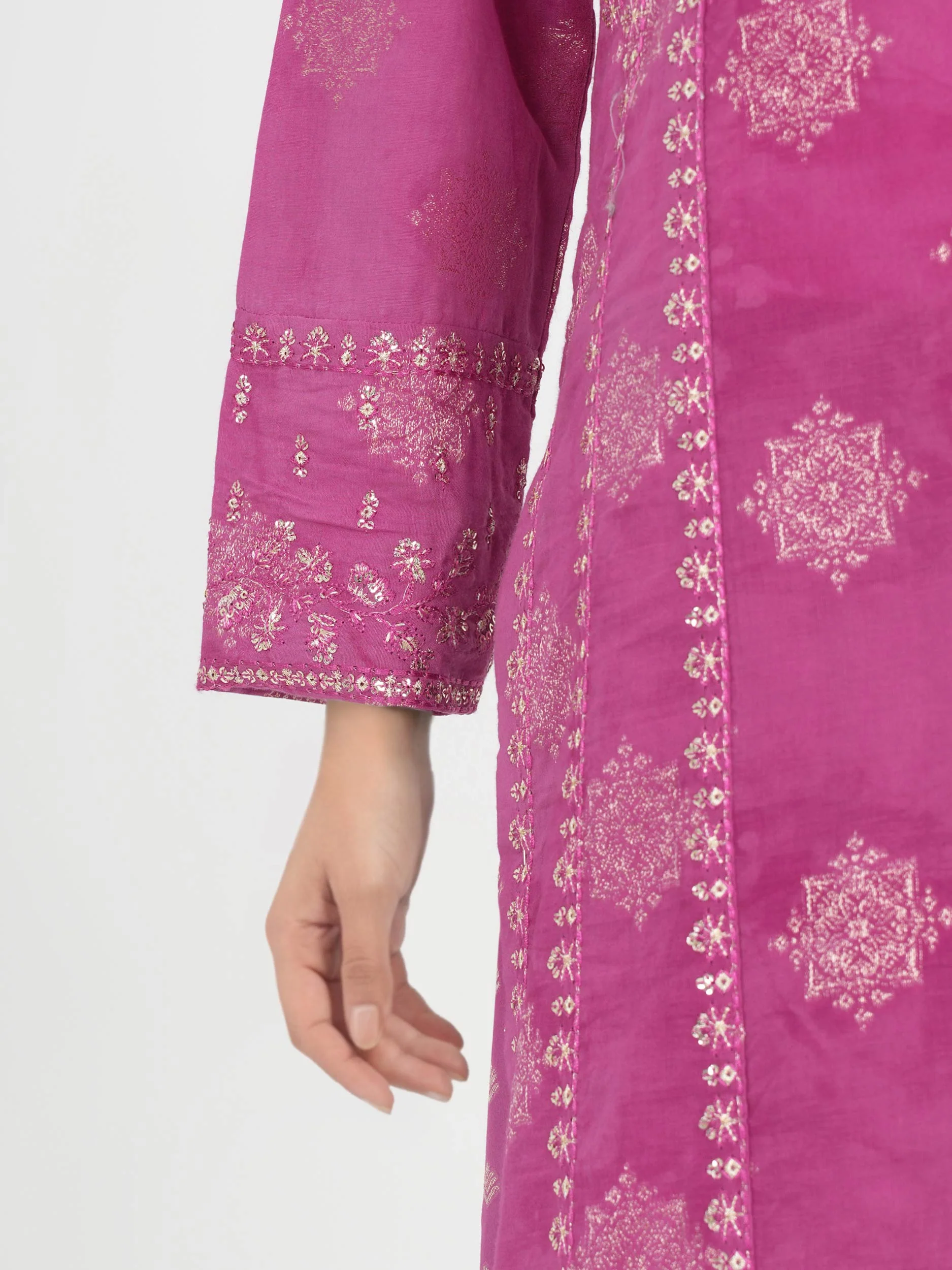3 Piece Special Jacquard Suit- Embroidered (Unstitched) - Image 5